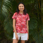 Reyn Spooner WOMEN'S LOS ANGELES ANGELS PUA PERFORMANCE POLO in RED