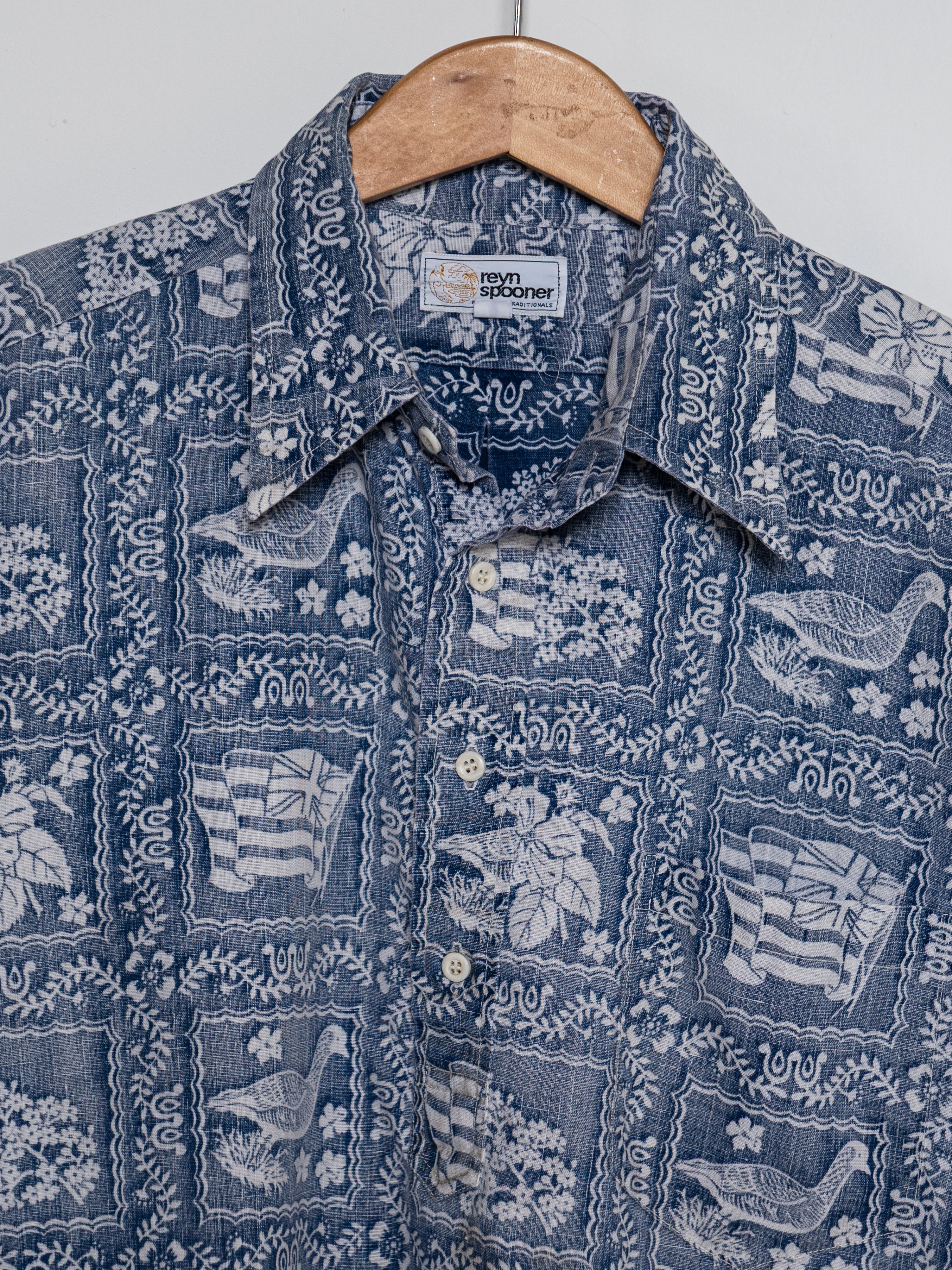 Reyn Spooner 1968 LAHAINA SAILOR ALOHA SHIRT in DENIM