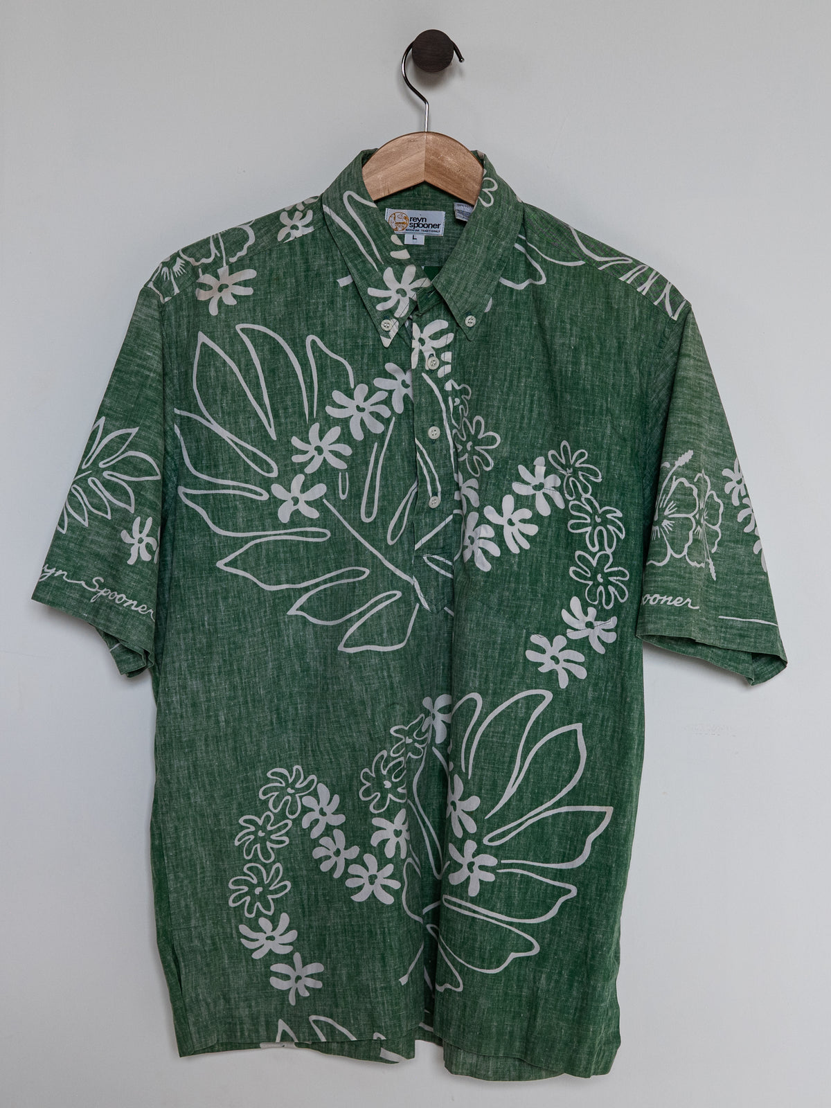 Reyn Spooner 1981 ORIGINAL REYN SPOONER (REYN SPOONER TAHITIAN) ALOHA SHIRT in GREEN