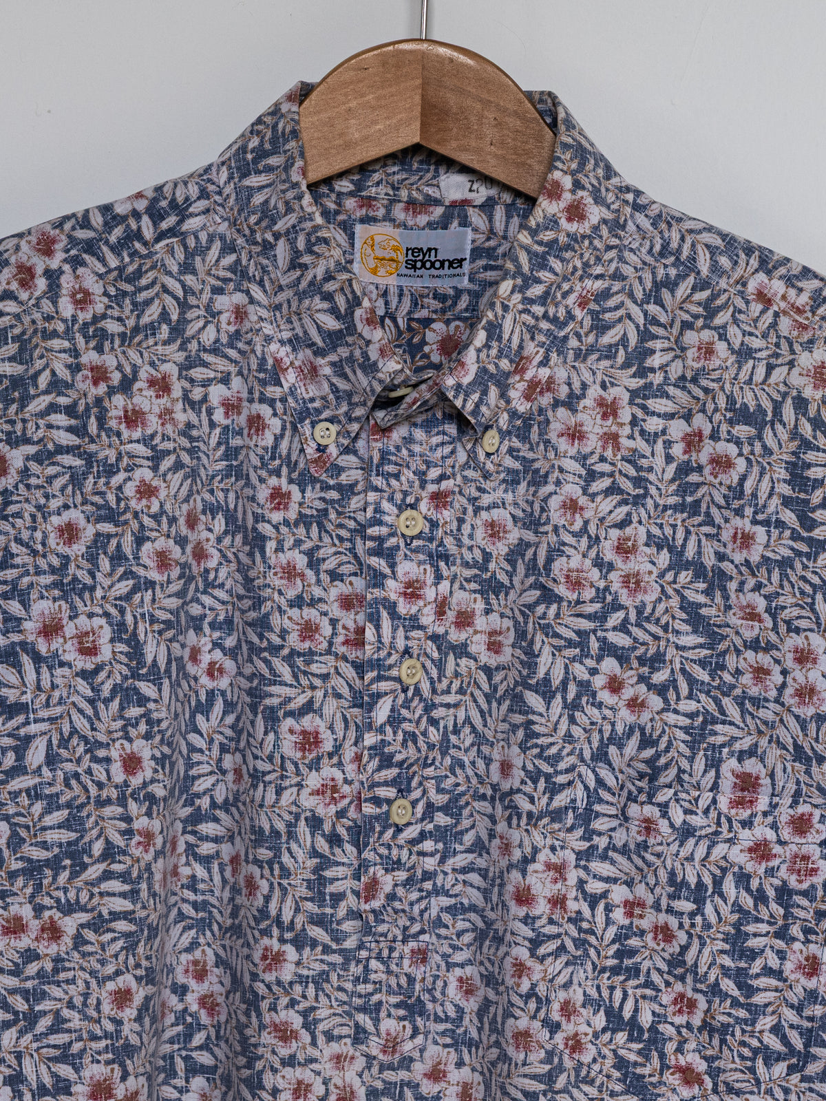 Reyn Spooner EARLY 1980s COUNTRY BISCUS ALOHA SHIRT in NAVY