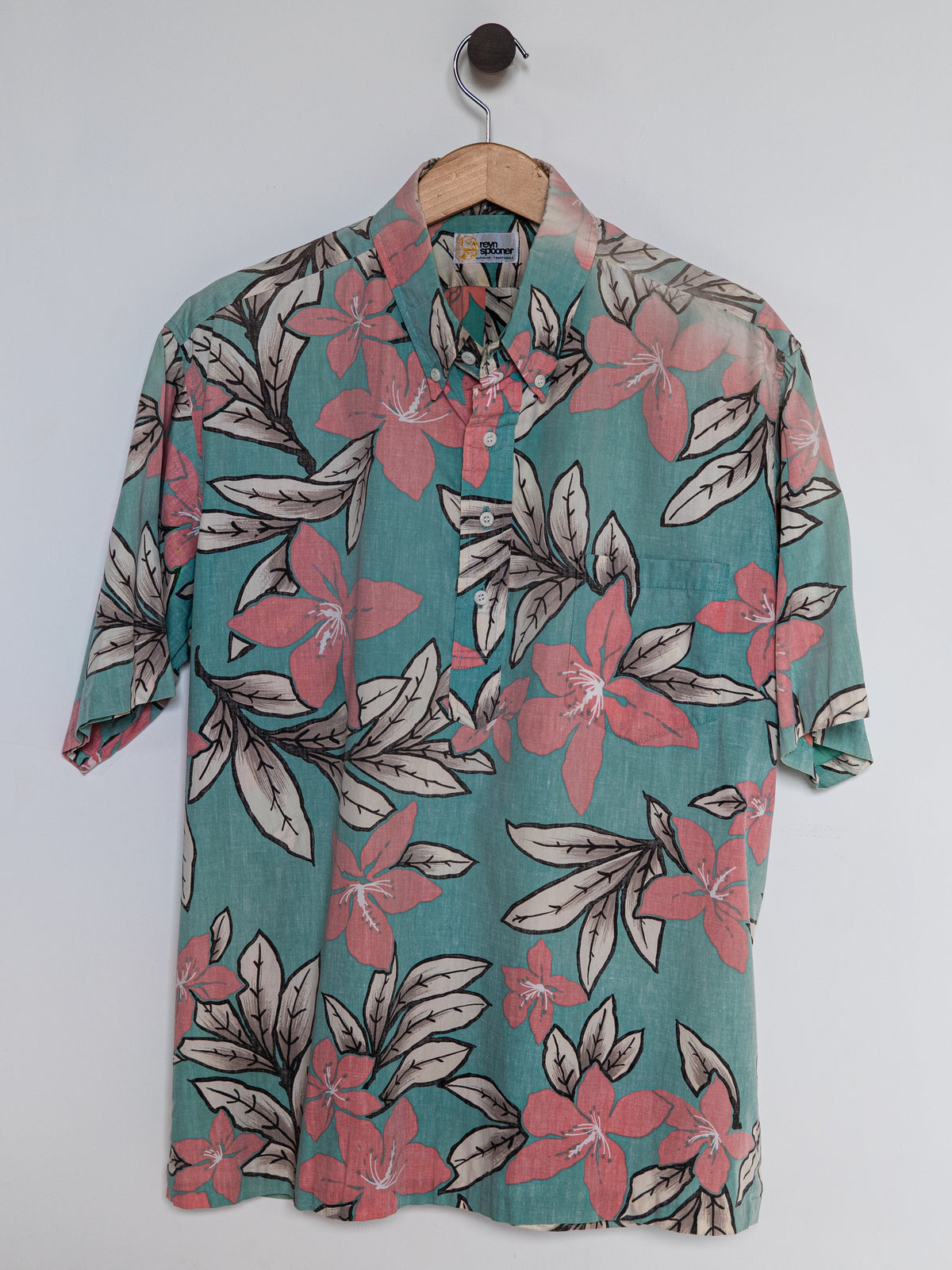 Reyn Spooner 1987 PUAKO ALOHA SHIRT in AQUA