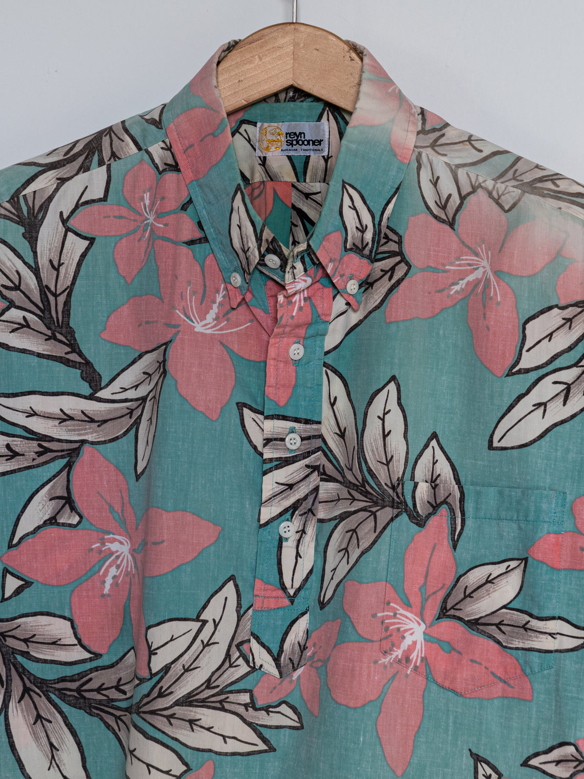 Reyn Spooner 1987 PUAKO ALOHA SHIRT in AQUA