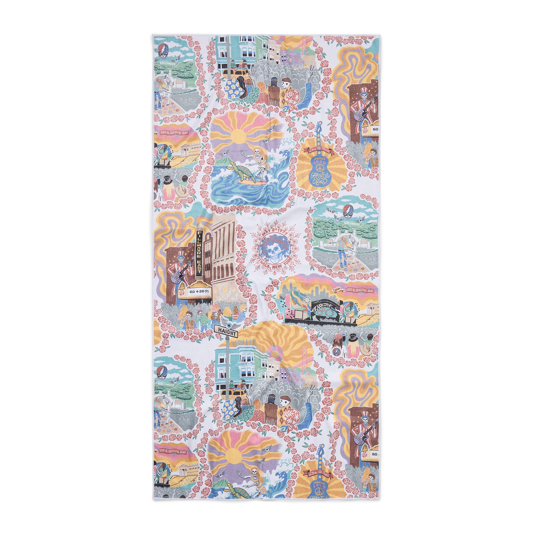 Reyn Spooner SLOWTIDE GRATEFUL DEAD LEGENDARY SHOWS TOWEL in WHITE