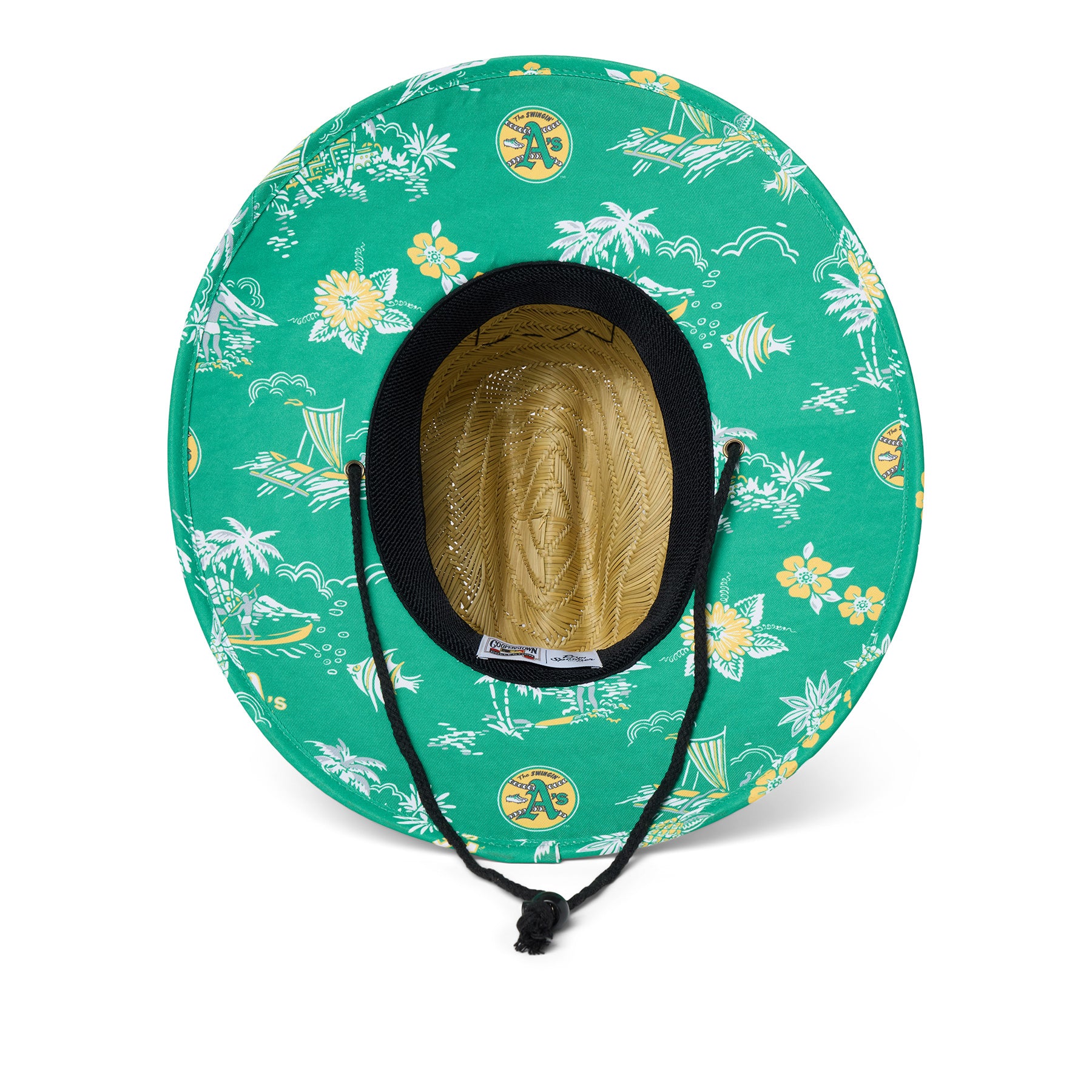 Reyn Spooner THE ATHLETICS COOPERSTOWN STRAW HAT in GREEN