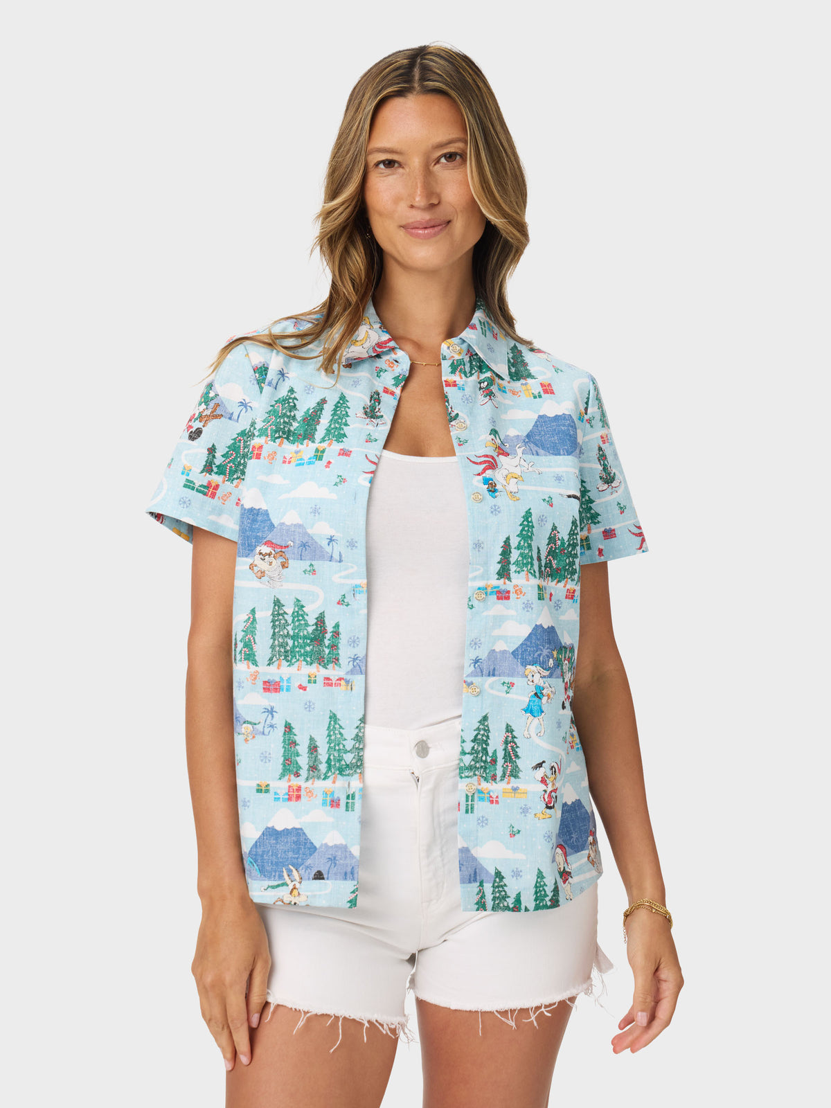 Reyn Spooner A LOONEY TUNES CHRISTMAS ABBY TOP in BLUE