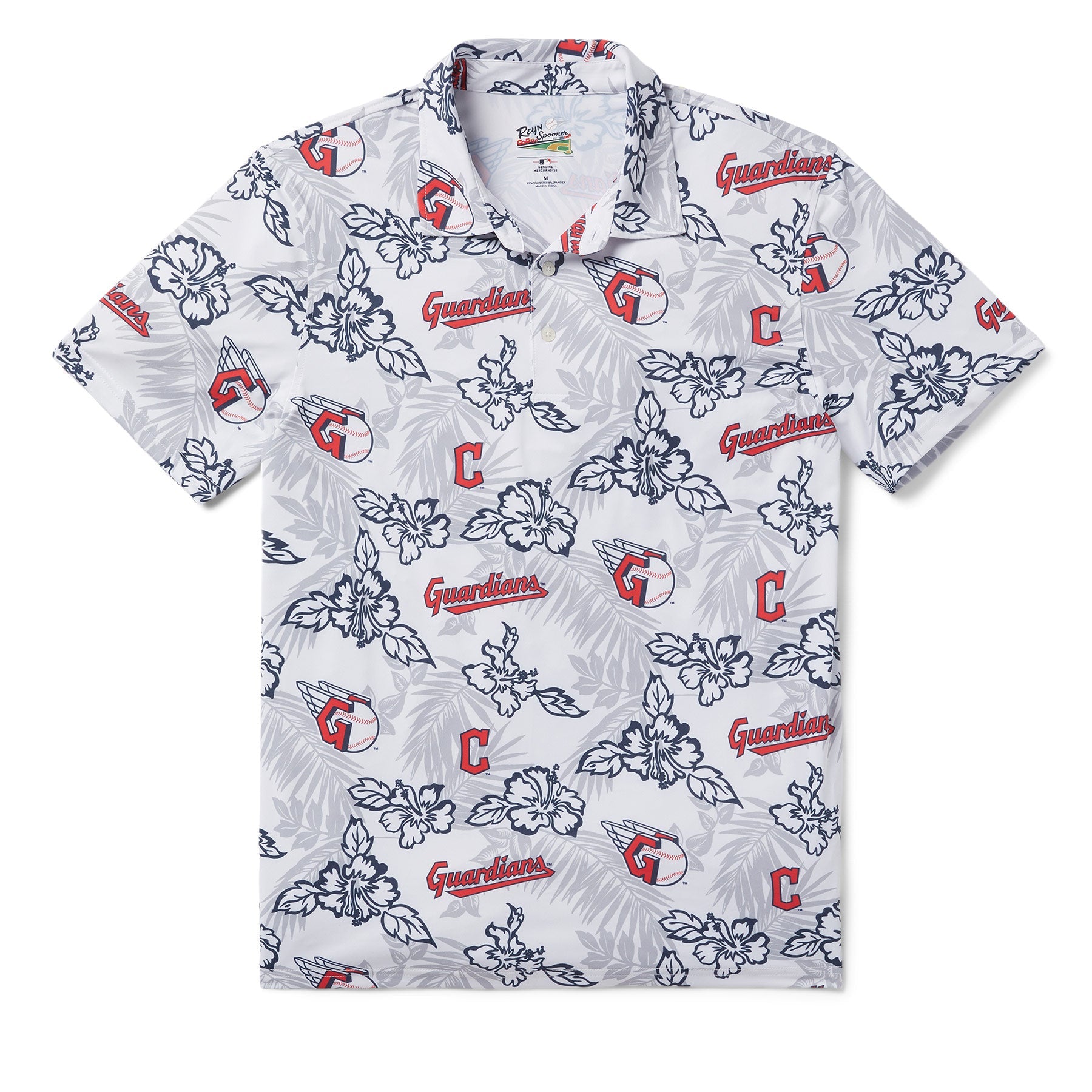 Reyn Spooner CLEVELAND GUARDIANS PUA PERFORMANCE POLO in WHITE