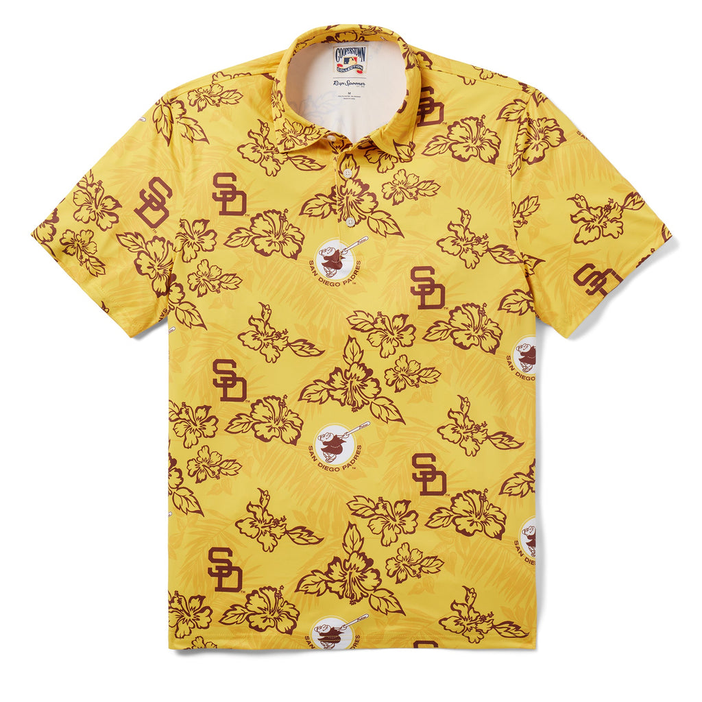 Reyn Spooner SAN DIEGO PADRES COOPERSTOWN PERFORMANCE POLO in YELLOW