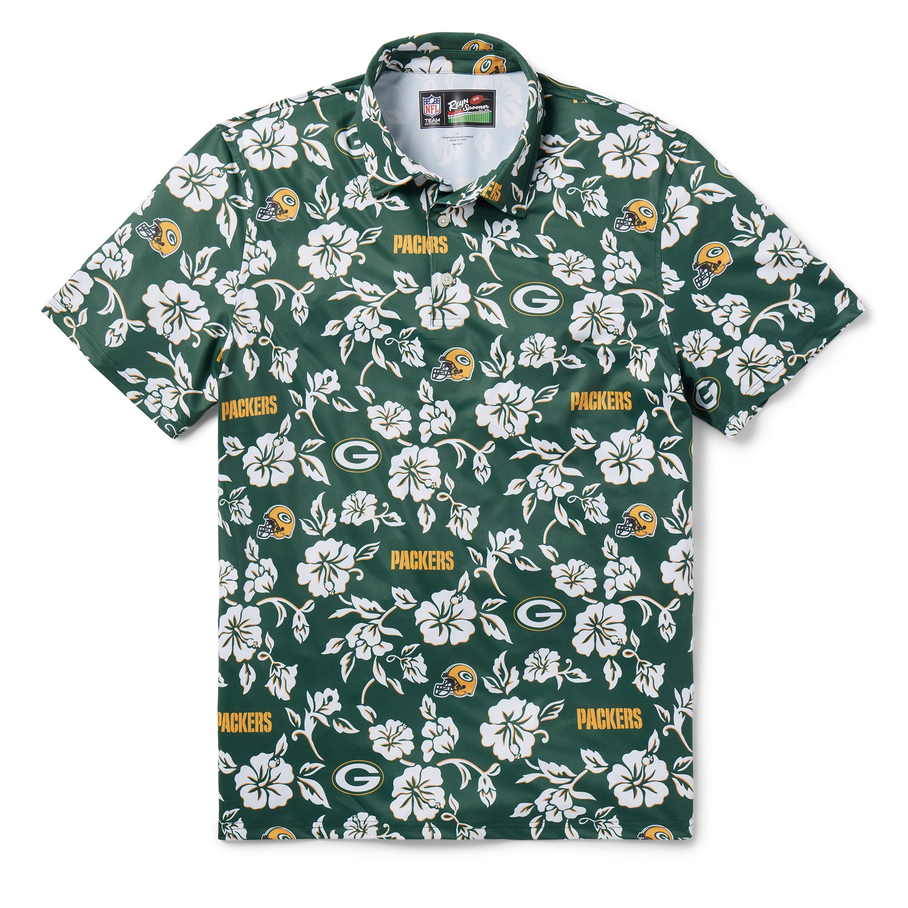 Reyn Spooner GREEN BAY PACKERS PUA PERFORMANCE POLO in GREEN
