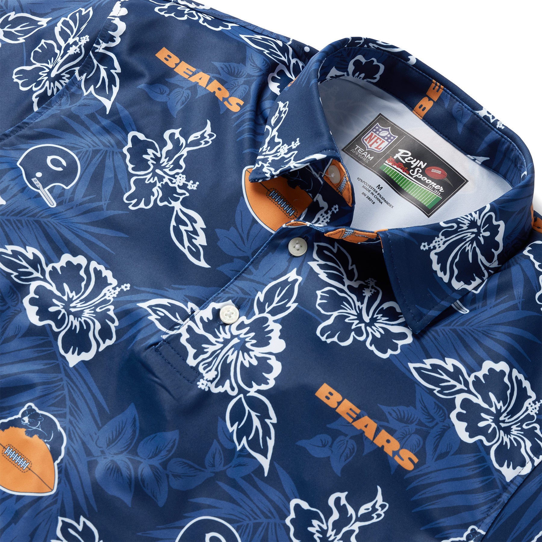 Reyn Spooner CHICAGO BEARS THROWBACK PERFORMANCE POLO in DARK BLUE