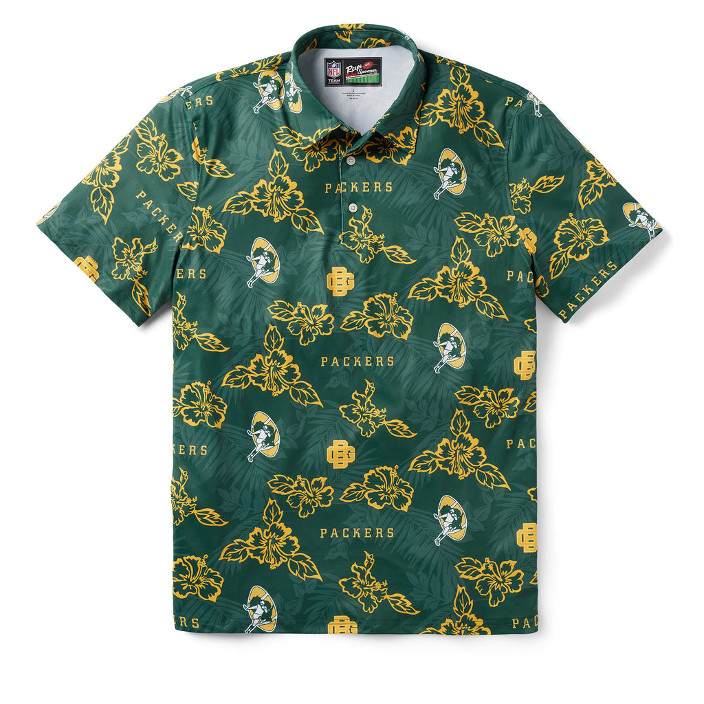 Reyn Spooner GREEN BAY PACKERS THROWBACK PERFORMANCE POLO in GREEN