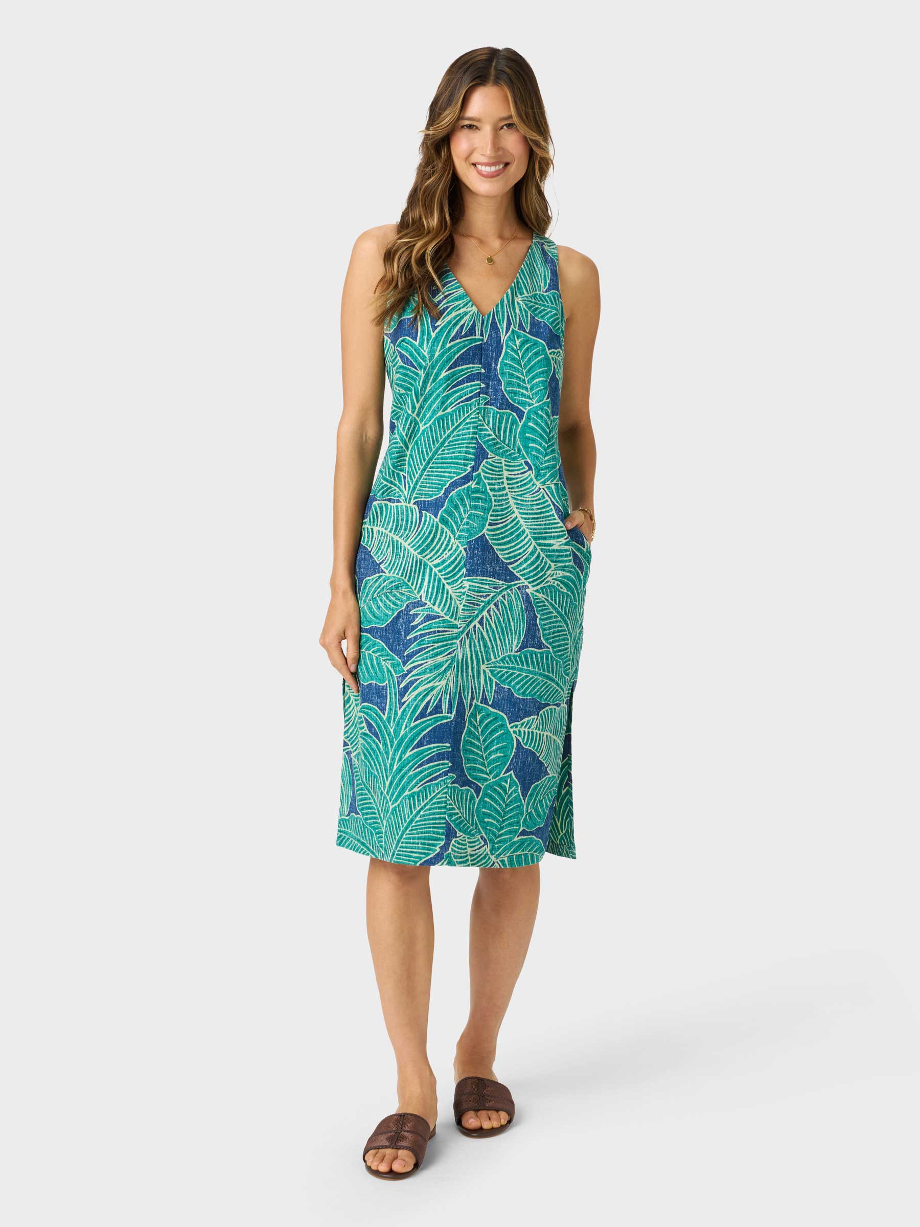 Reyn Spooner FOREST FOLIAGE LILLIAN DRESS in NAVY