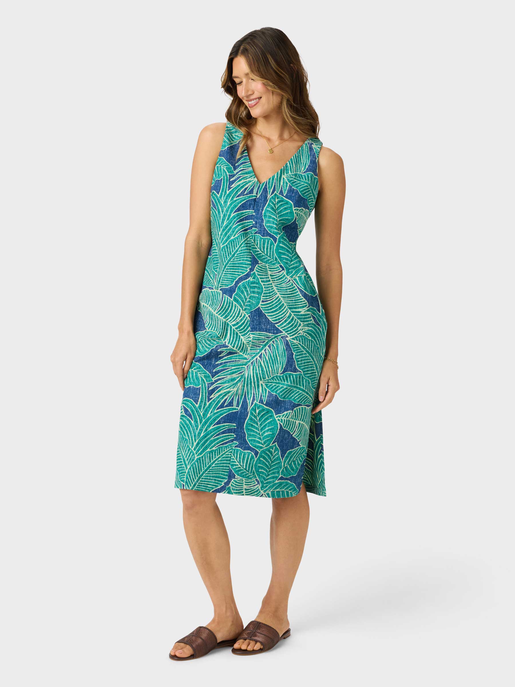 Reyn Spooner FOREST FOLIAGE LILLIAN DRESS in NAVY