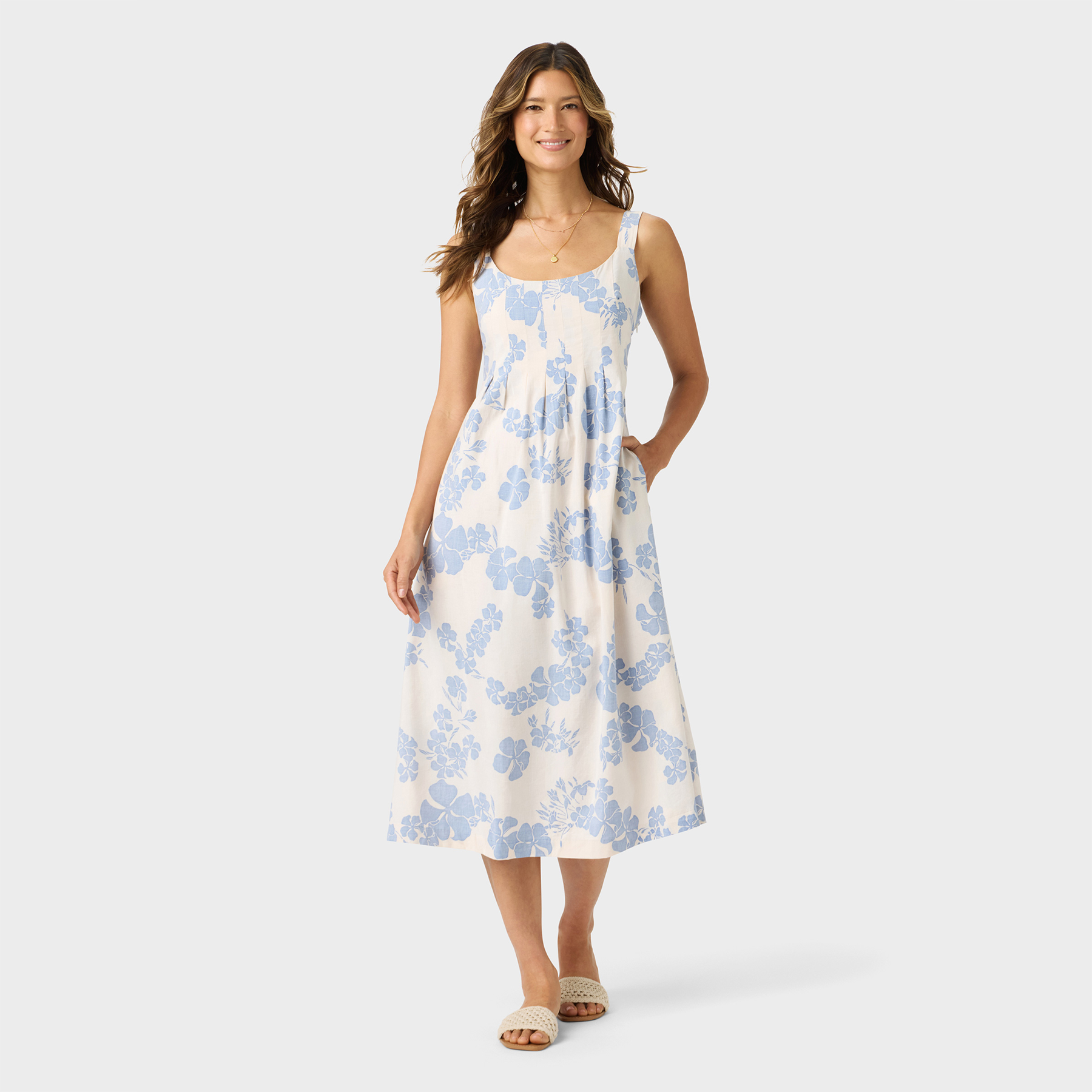 Reyn Spooner FRANJIPANI ELORA DRESS in OFF WHITE