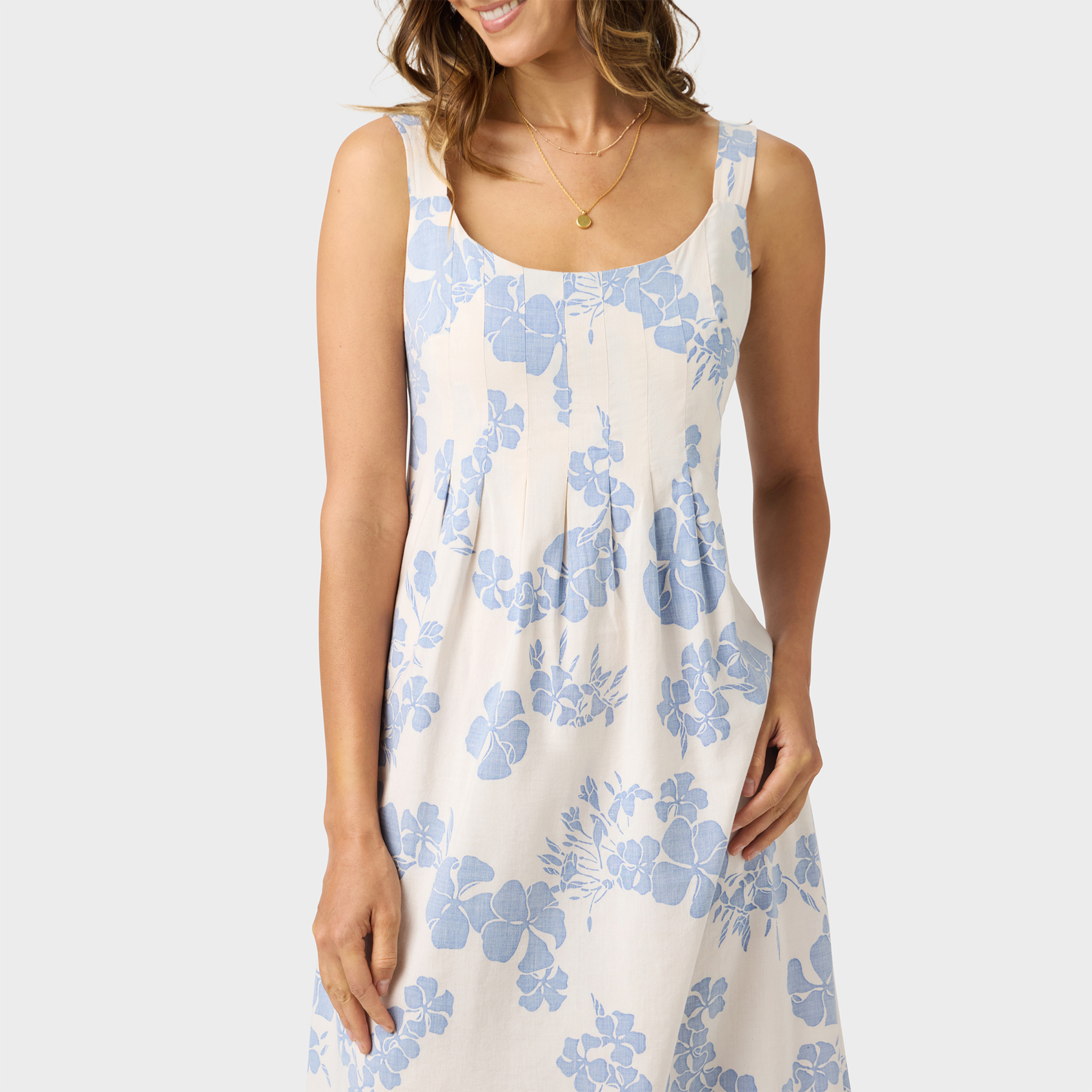 Reyn Spooner FRANJIPANI ELORA DRESS in OFF WHITE