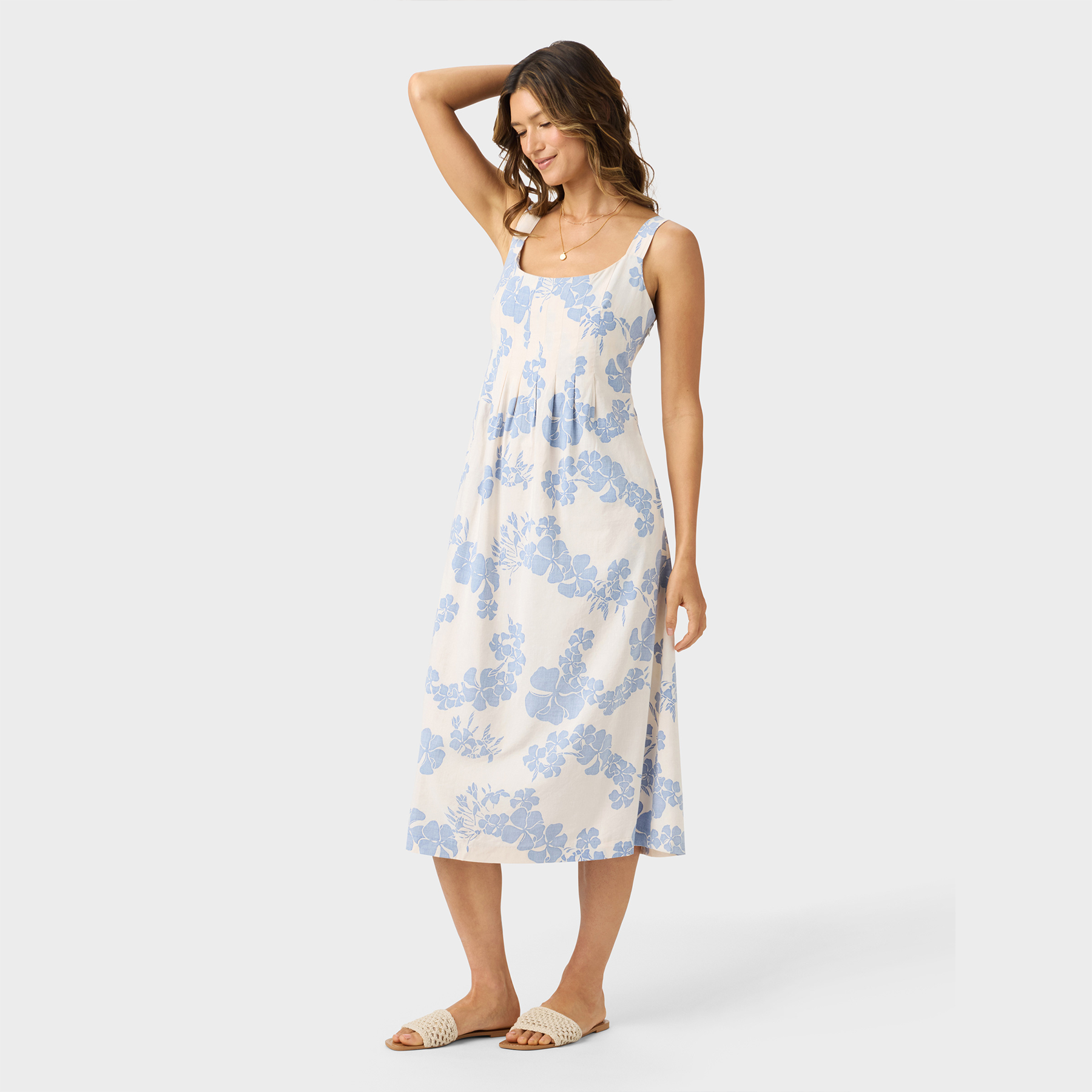 Reyn Spooner FRANJIPANI ELORA DRESS in OFF WHITE