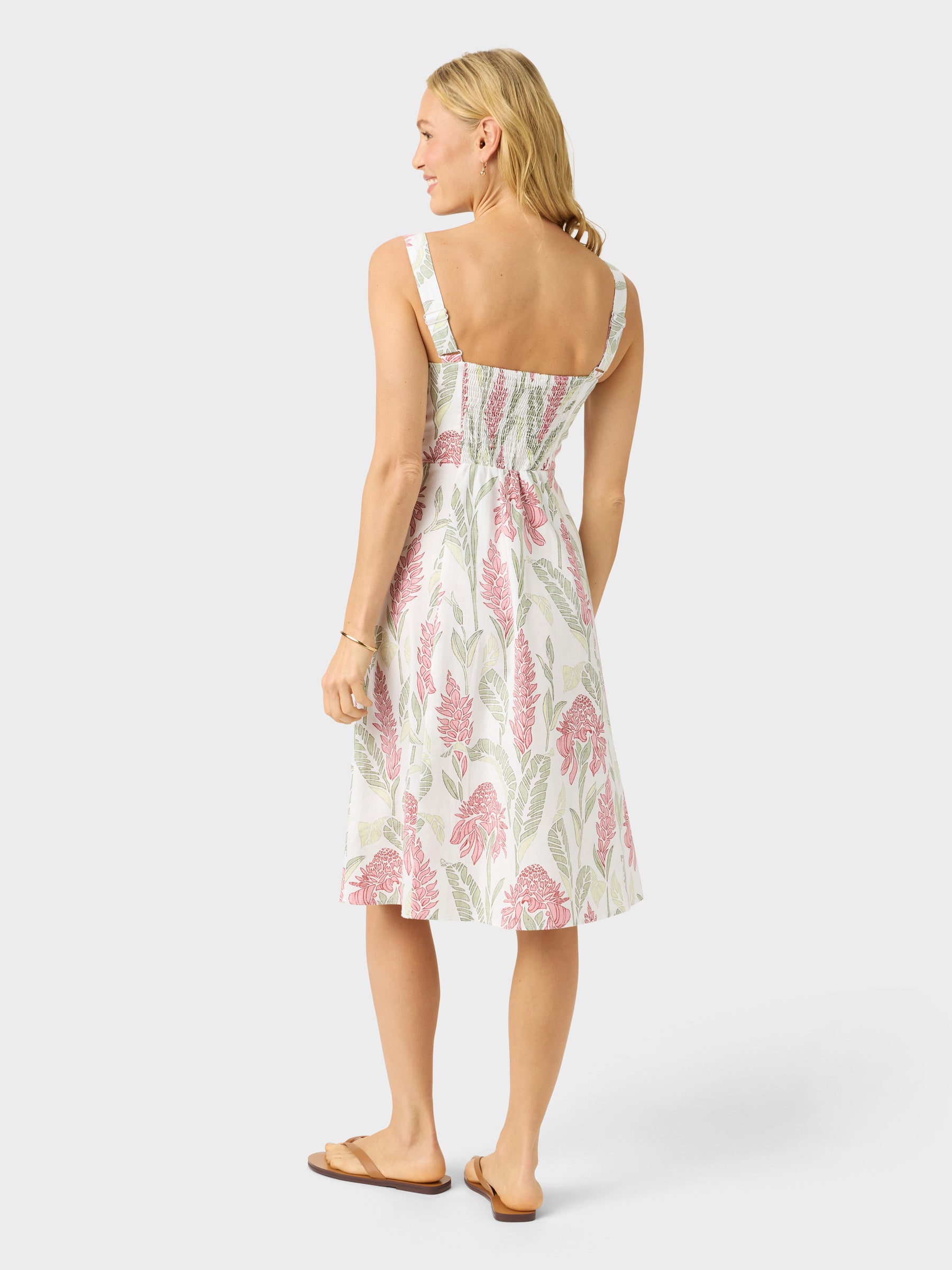 Reyn Spooner GINGER BURST CLAIRE DRESS in WHITE