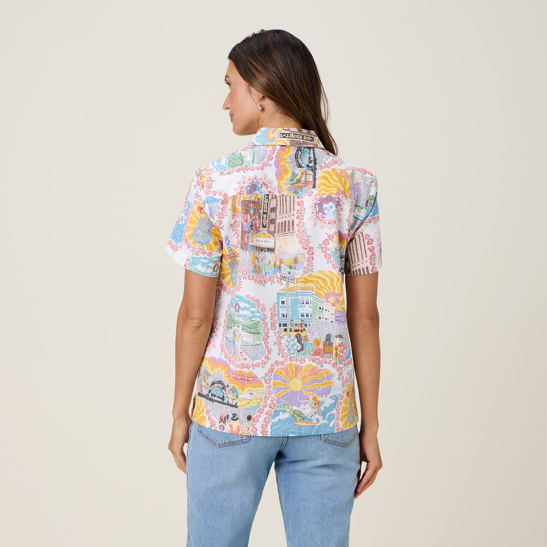 Reyn Spooner GRATEFUL DEAD LEGENDARY SHOWS ABBY TOP in WHITE