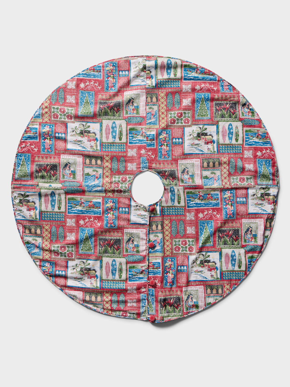 Reyn Spooner HAWAIIAN CHRISTMAS 2026 TREE SKIRT in RED