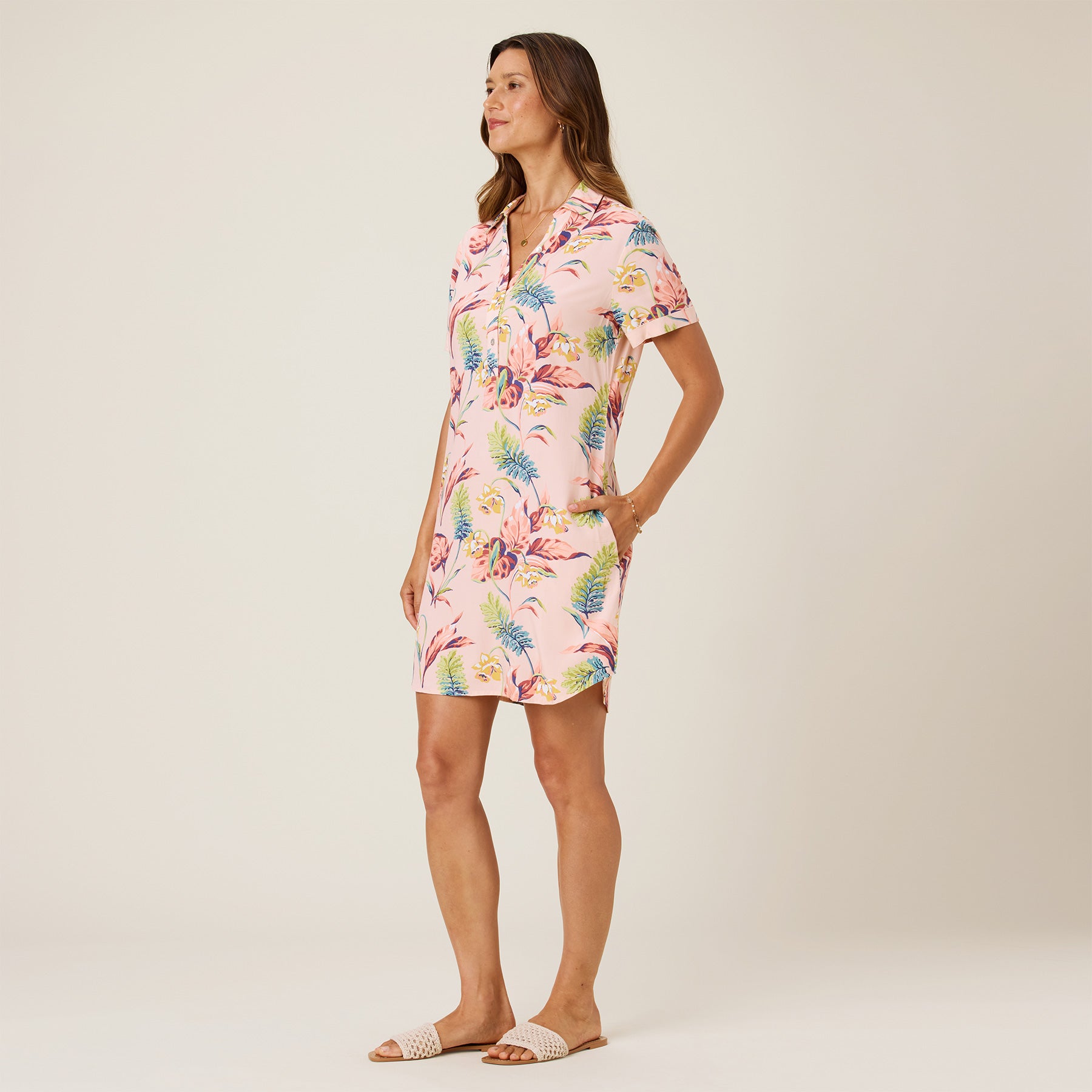 Reyn Spooner HANAMALU SARAH DRESS in LIGHT CORAL