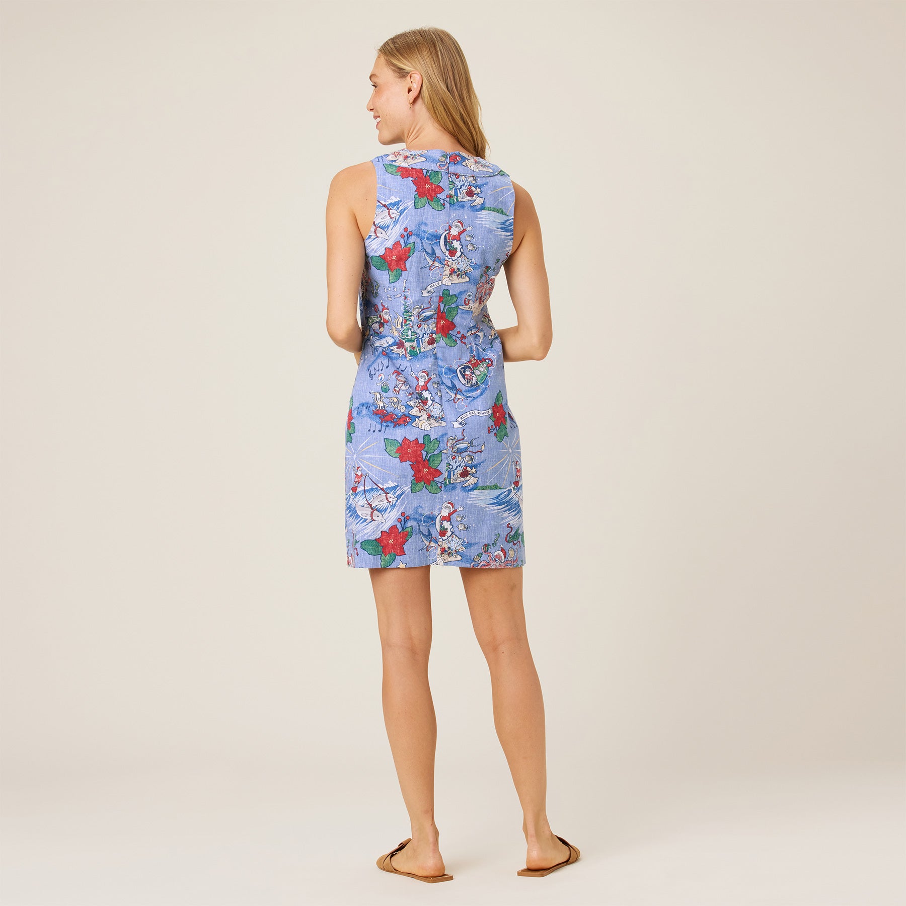 Reyn Spooner HAWAIIAN CHRISTMAS 2024 LYDIA DRESS in BLUE