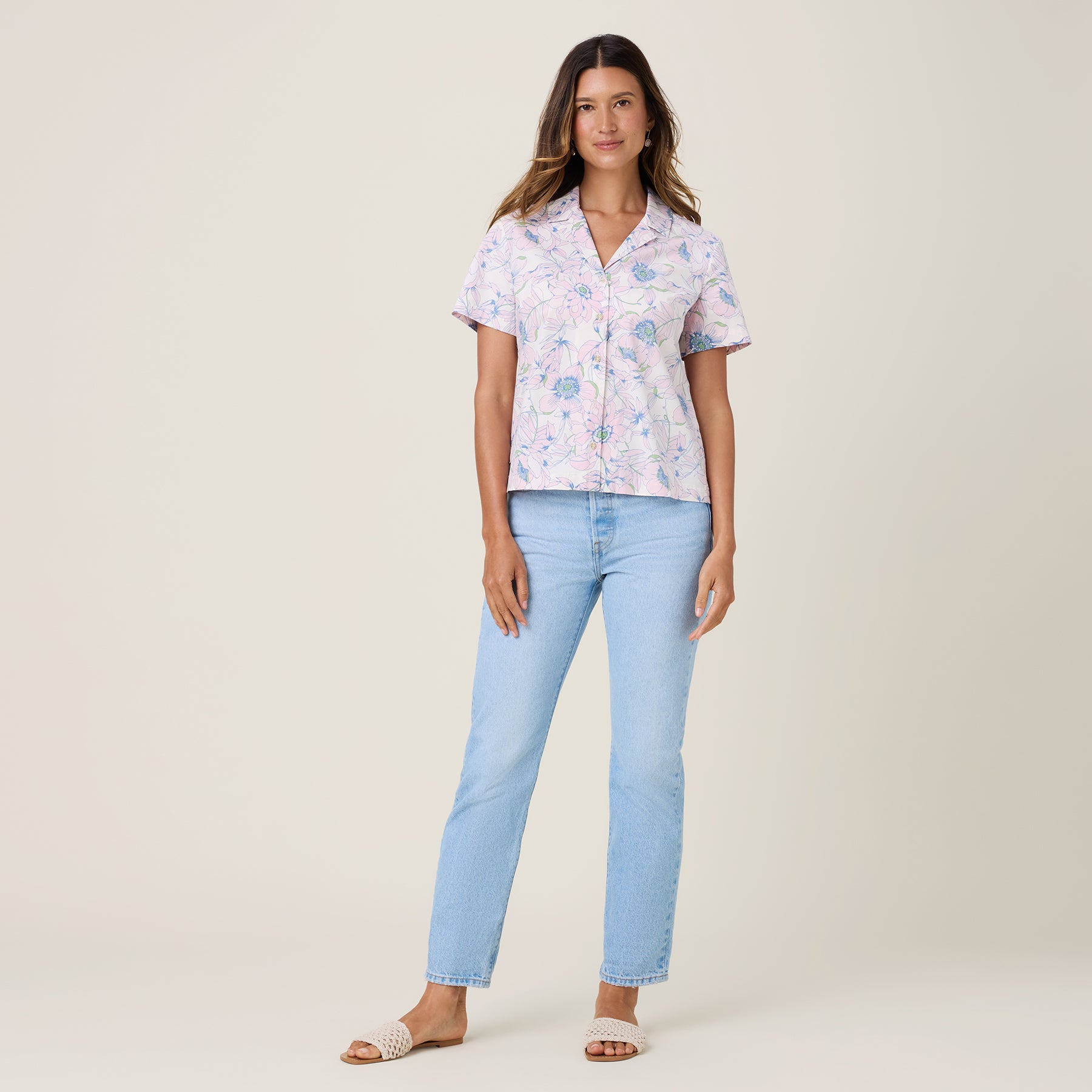Reyn Spooner HO'OMALUHIA GARDEN FINLEY TOP in OFF WHITE