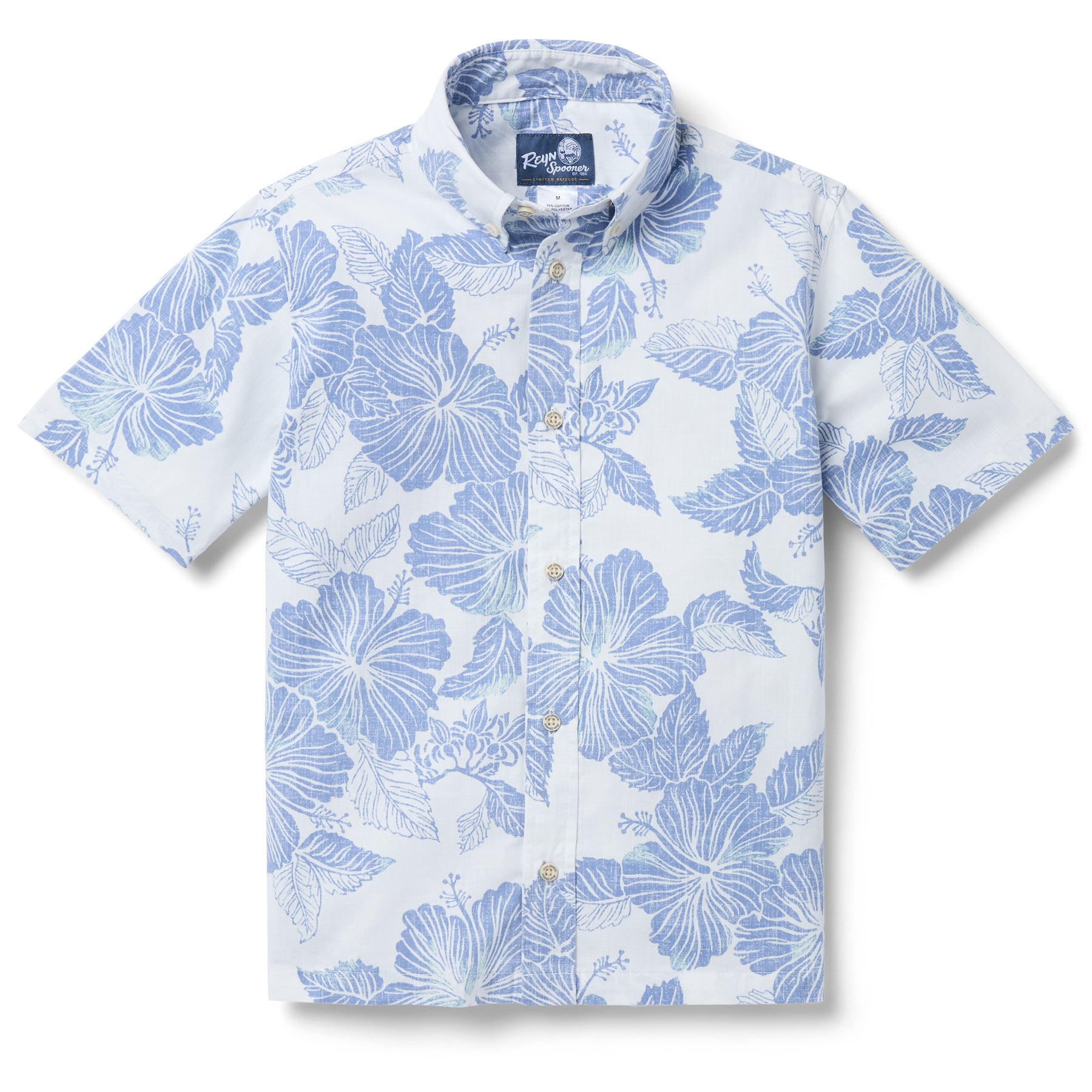Reyn Spooner ALOHA BISCUS YOUTH SHIRT in WHITE