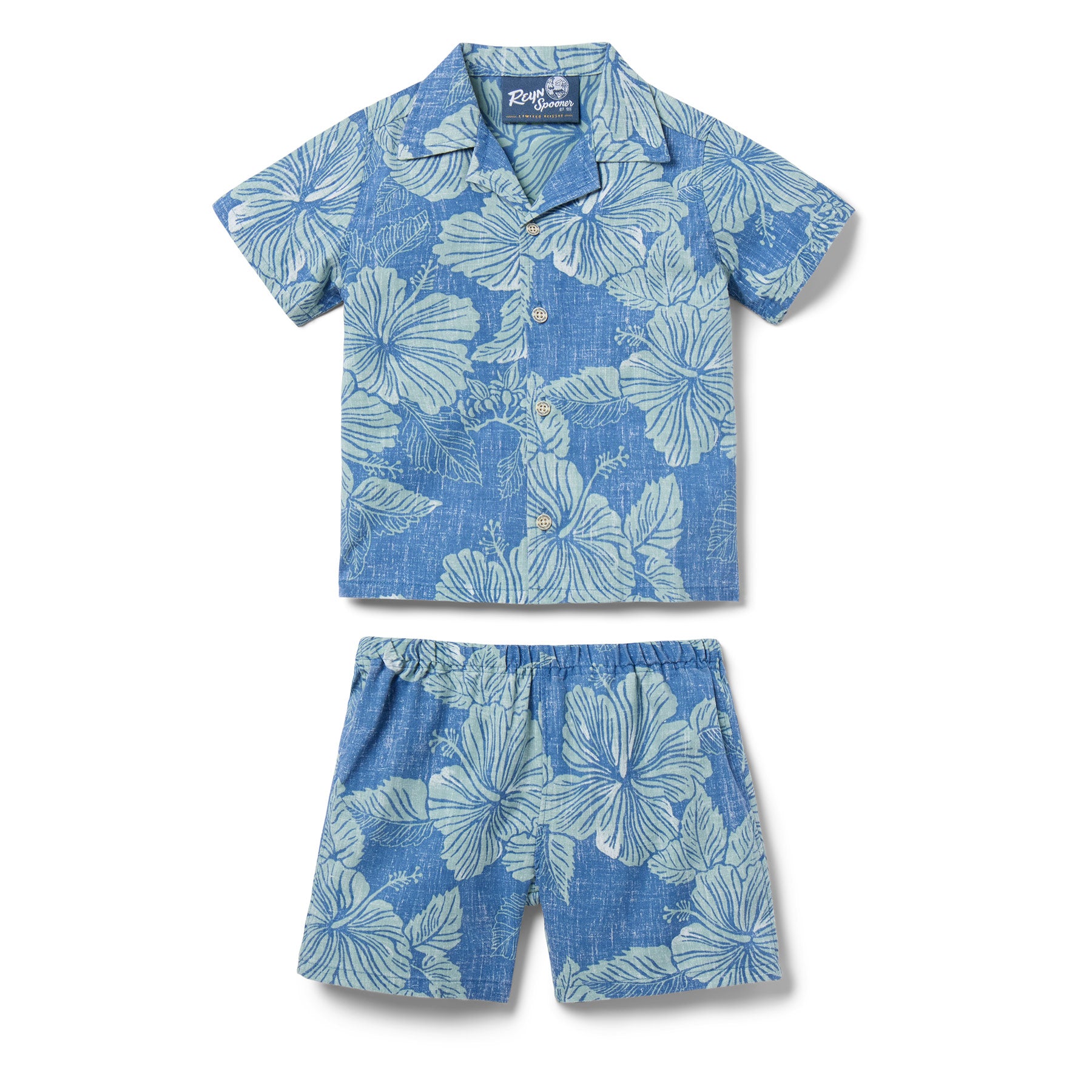 Reyn Spooner ALOHA BISCUS TODDLER CABANA SET in BLUE HORIZON