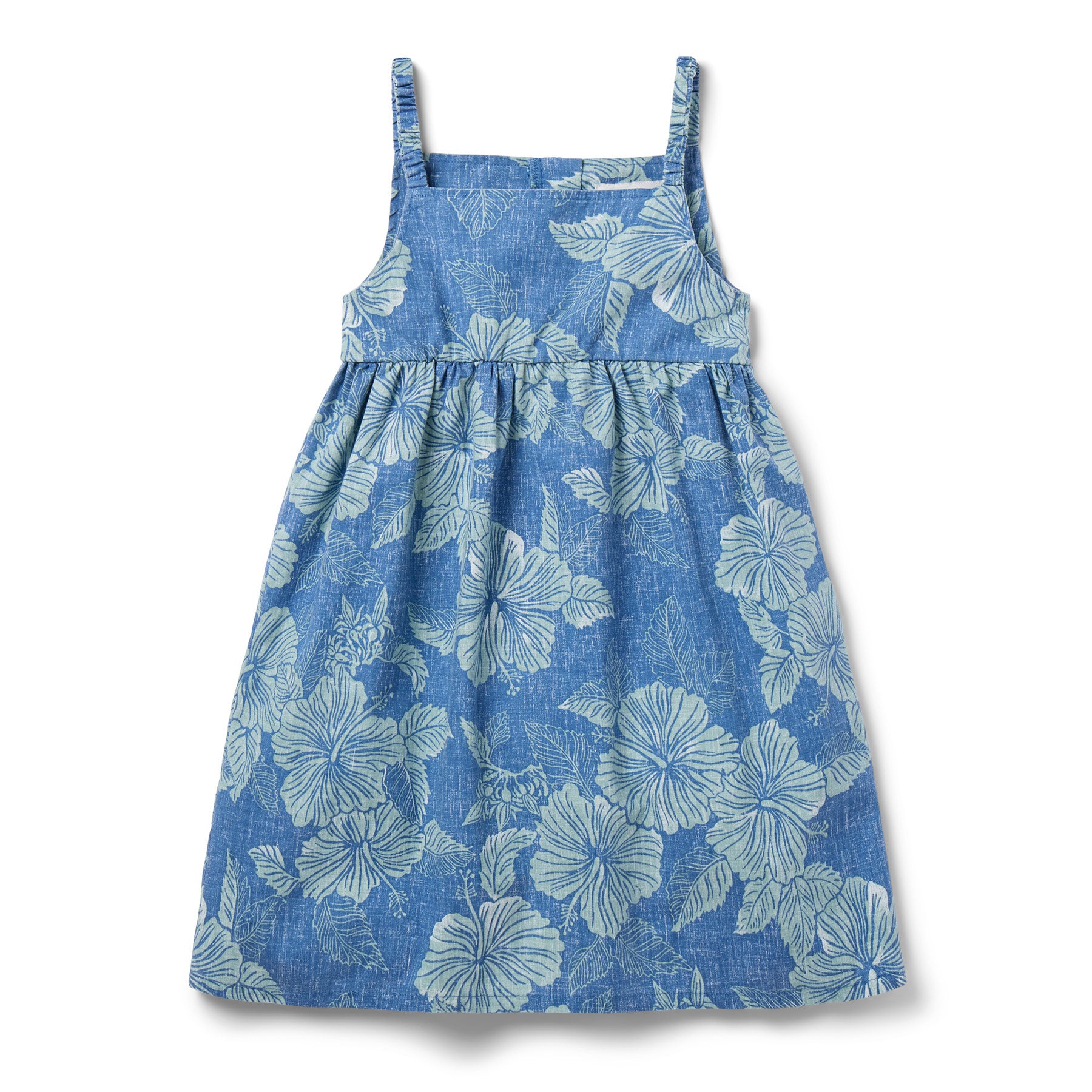 Reyn Spooner ALOHA BISCUS LILY GIRLS SUNDRESS in BLUE HORIZON