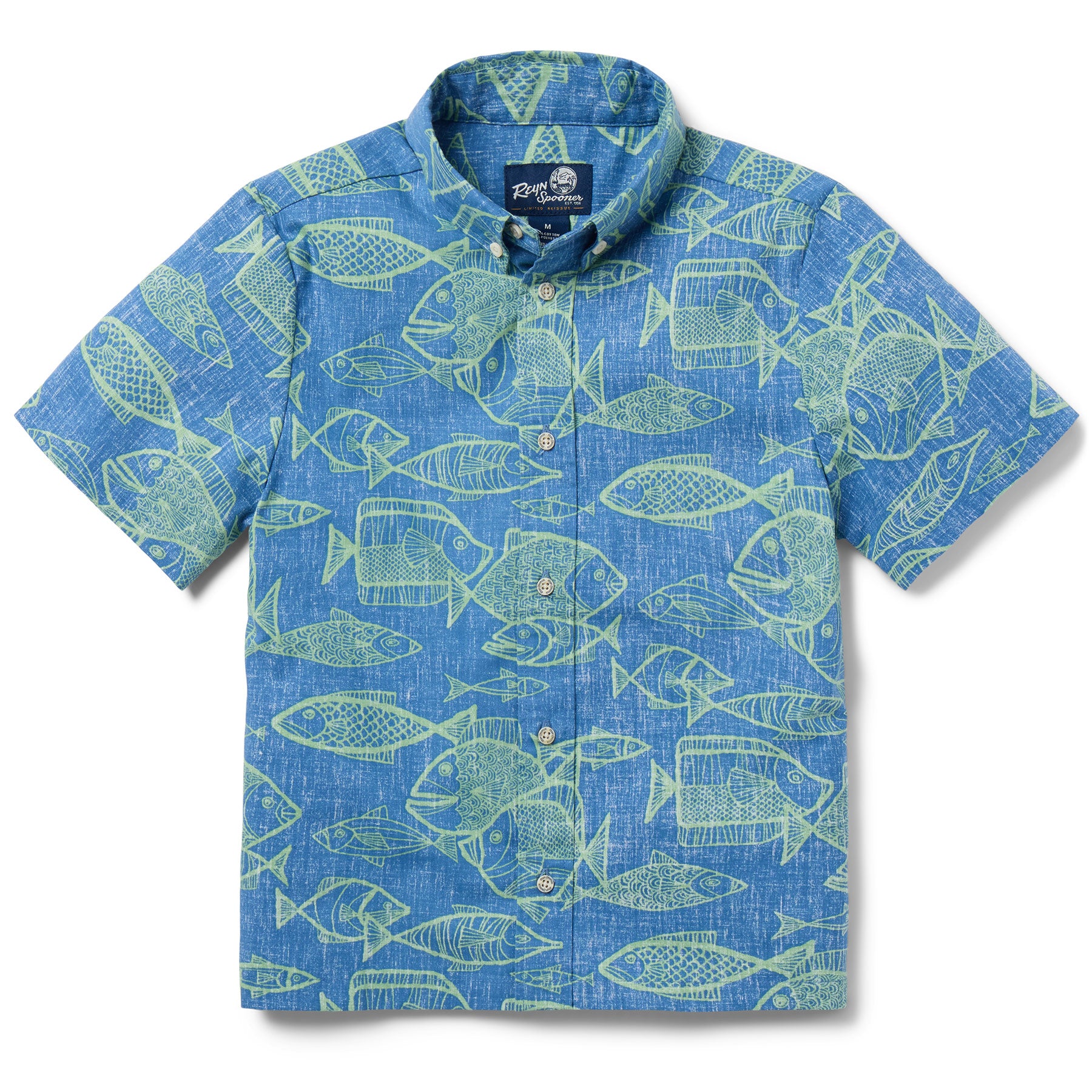 Reyn Spooner KAUHULU YOUTH SHIRT in BLUE HORIZON