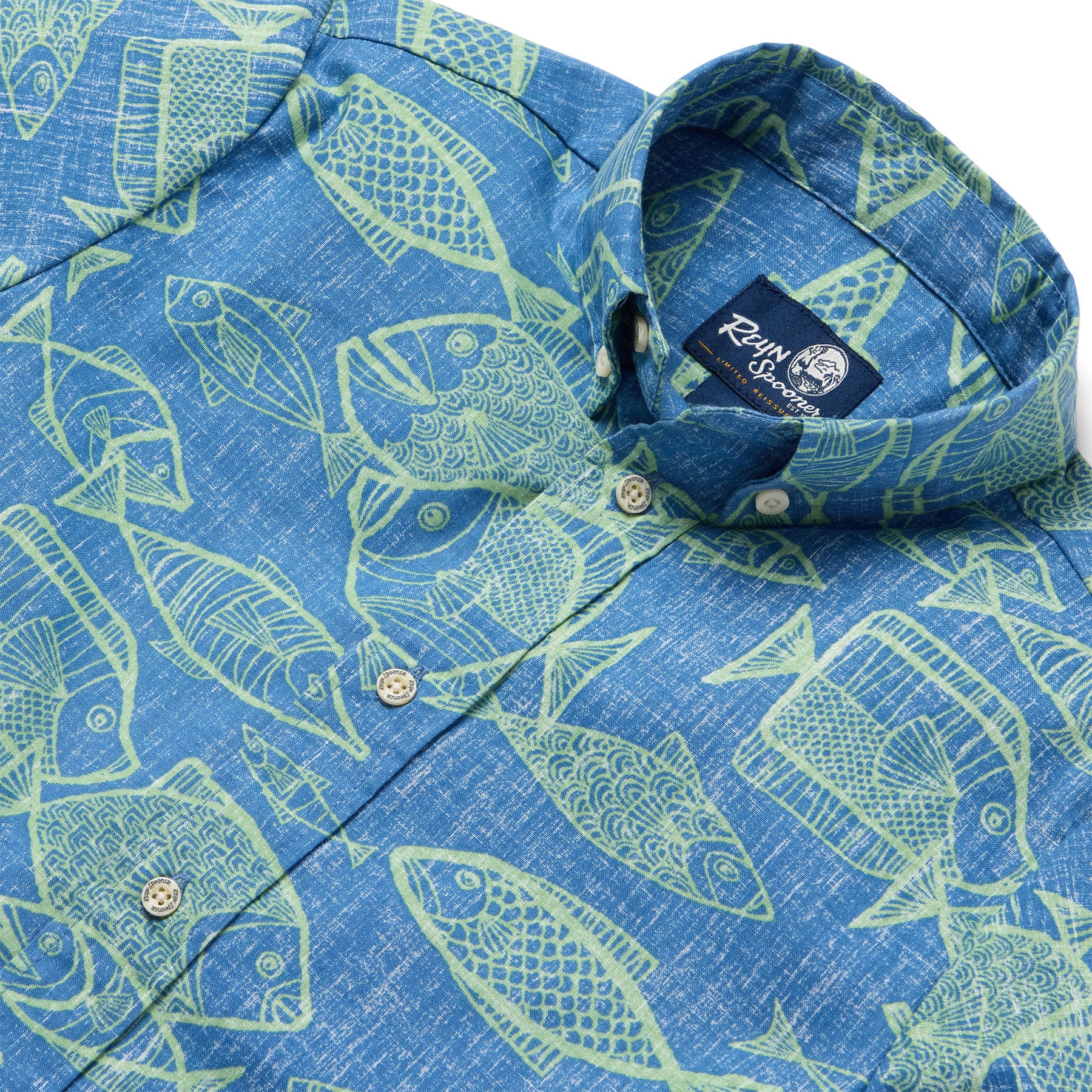Reyn Spooner KAUHULU YOUTH SHIRT in BLUE HORIZON