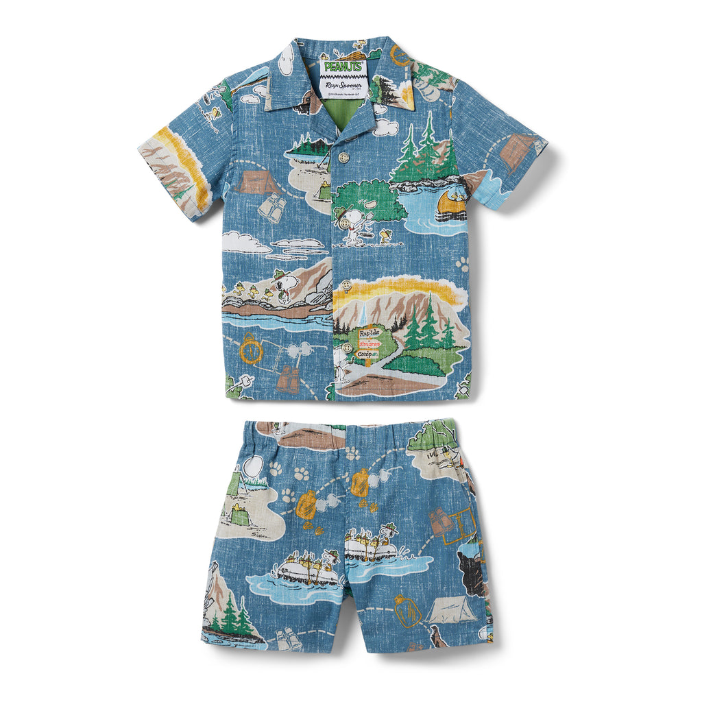 Reyn Spooner BEAGLE SCOUTS 50TH ANNIVERSARY TODDLER CABANA SET in BLUE