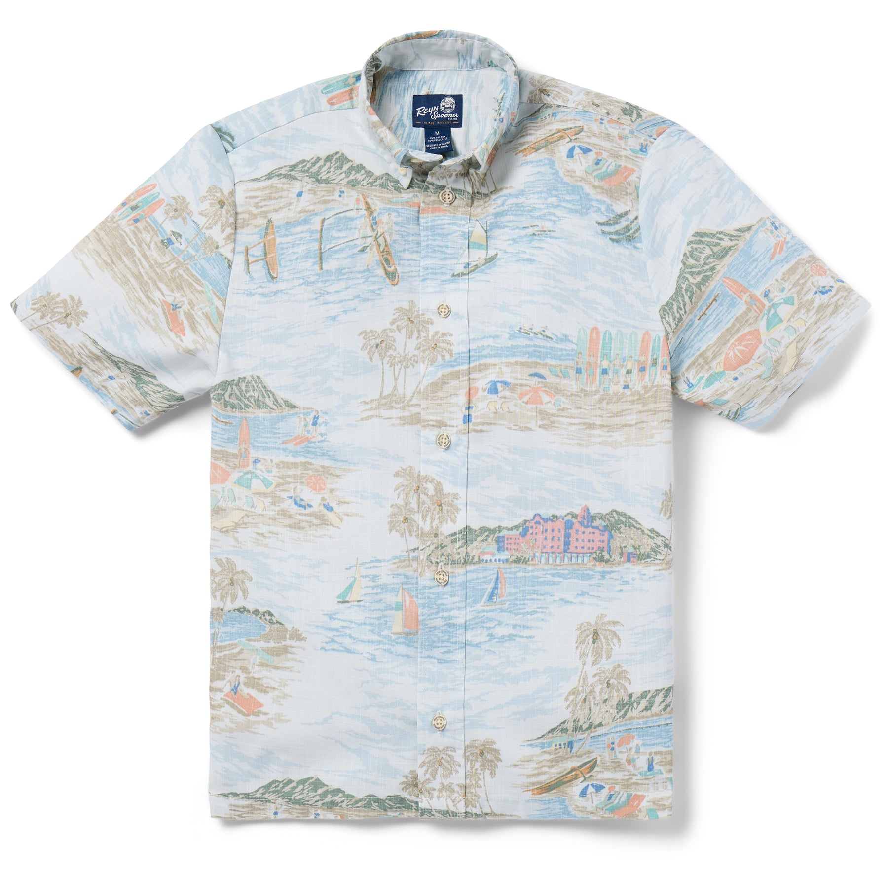 Reyn Spooner WAIKIKI NOSTALGIA YOUTH SHIRT in OCEAN
