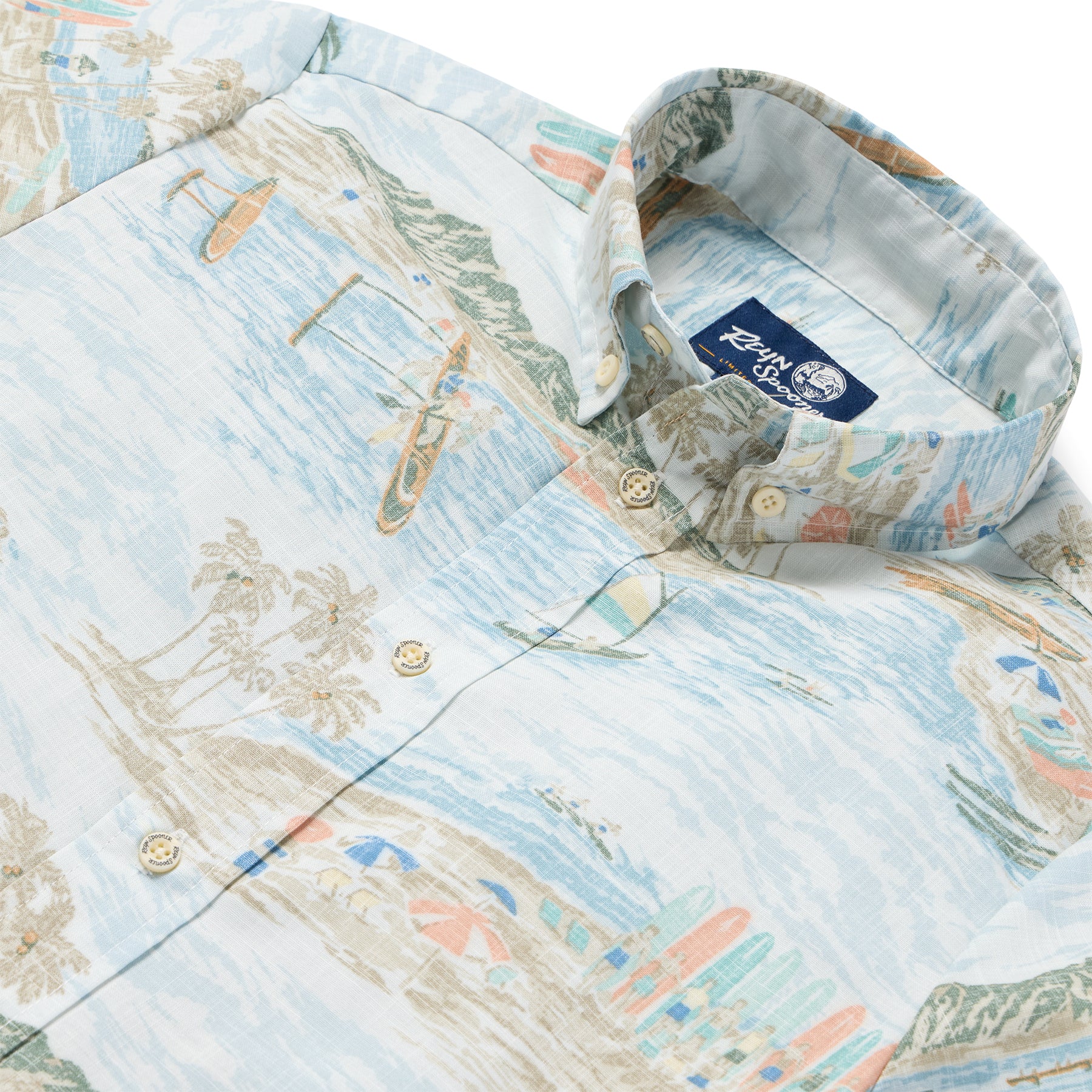 Reyn Spooner WAIKIKI NOSTALGIA YOUTH SHIRT in OCEAN