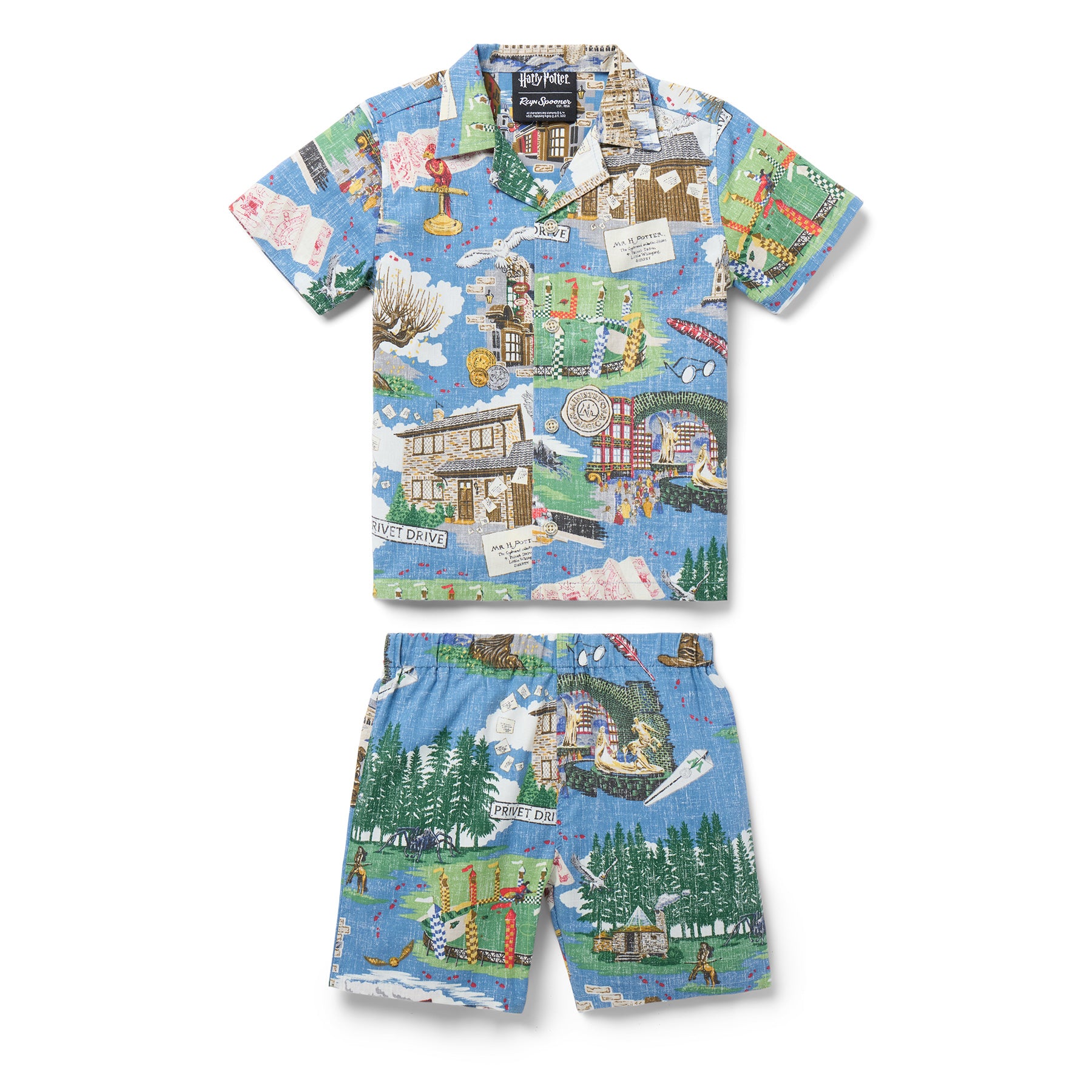 Reyn Spooner HARRY POTTER: HOGWARTS MAGICAL JOURNEY TODDLER CABANA SET in CAPTAIN'S BLUE