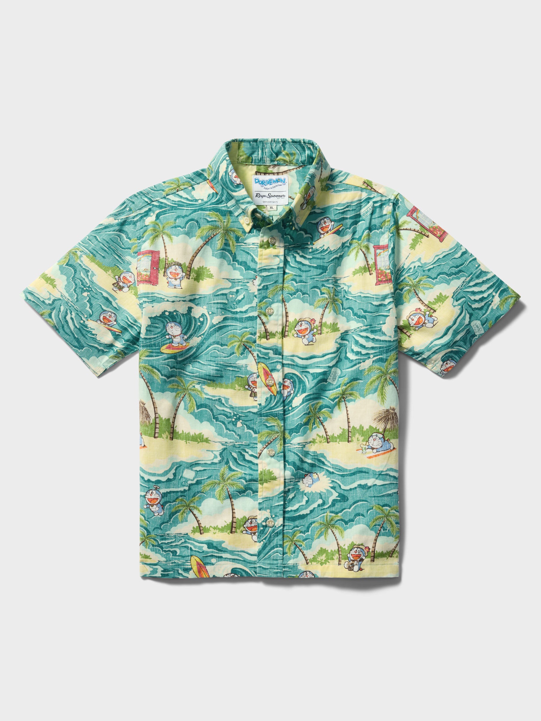 Reyn Spooner ALOHA DORAEMON YOUTH SHIRT in TEAL