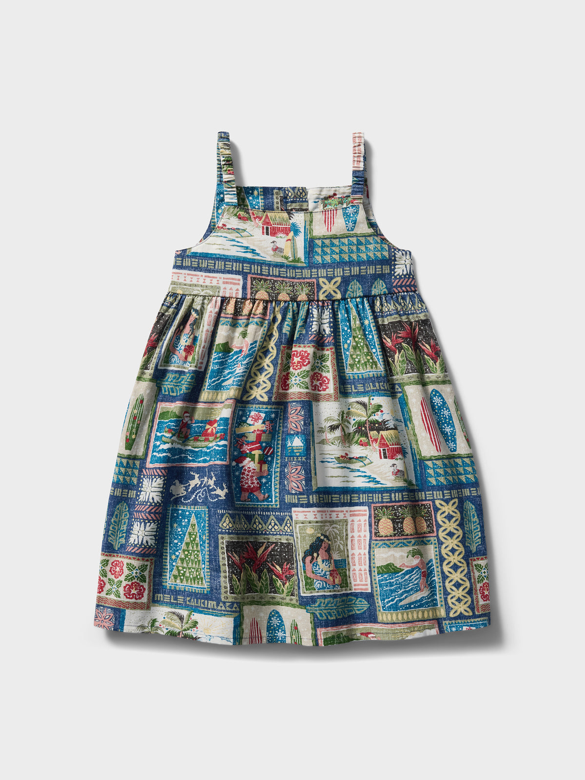 Reyn Spooner HAWAIIAN CHRISTMAS 2026 LILY GIRLS SUNDRESS in NAVY