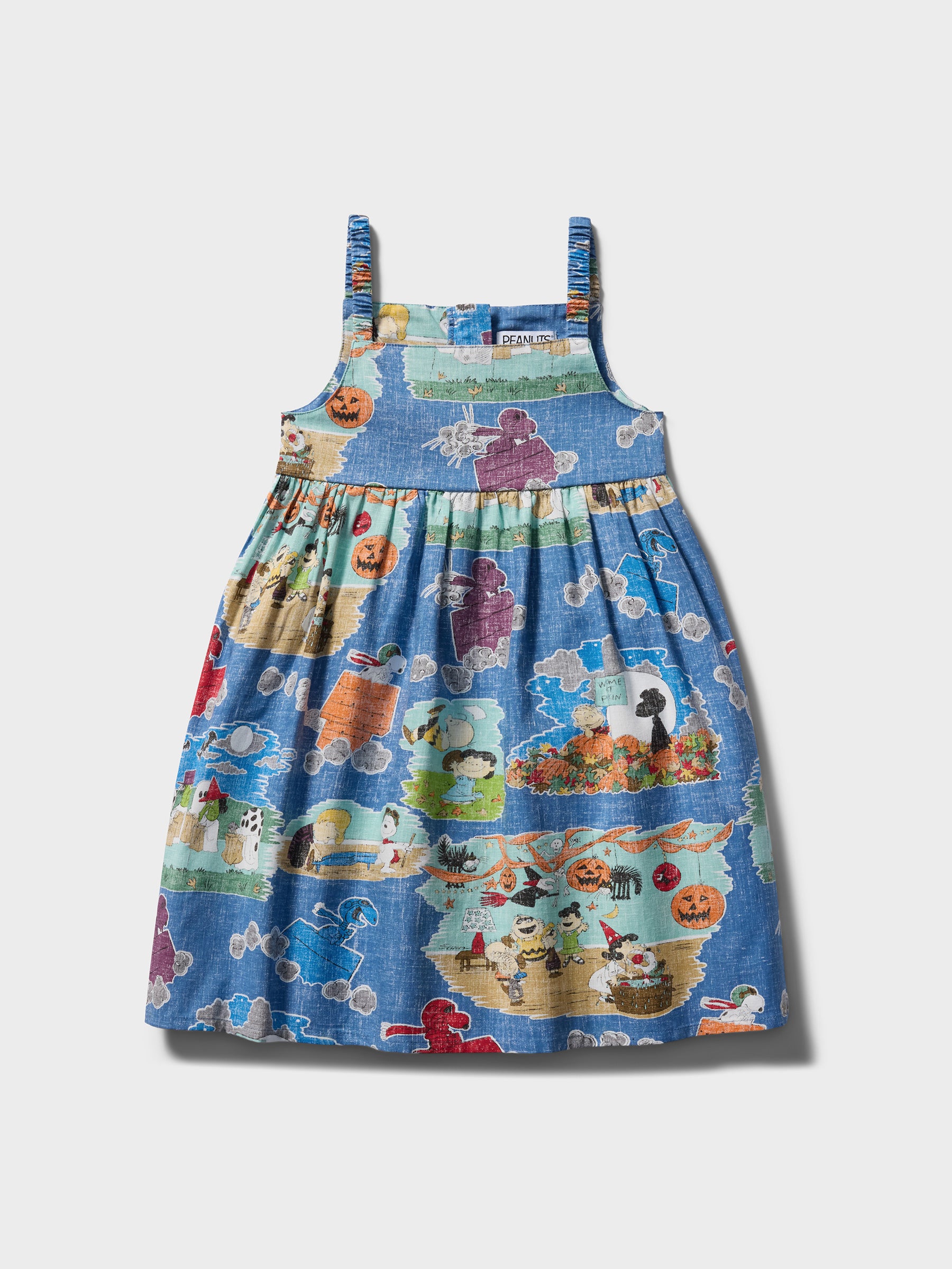 Reyn Spooner IT'S THE GREAT PUMPKIN, CHARLIE BROWN: 60TH ANNIVERSARY LILLY GIRLS SUNDRESS in VINTAGE INDIGO