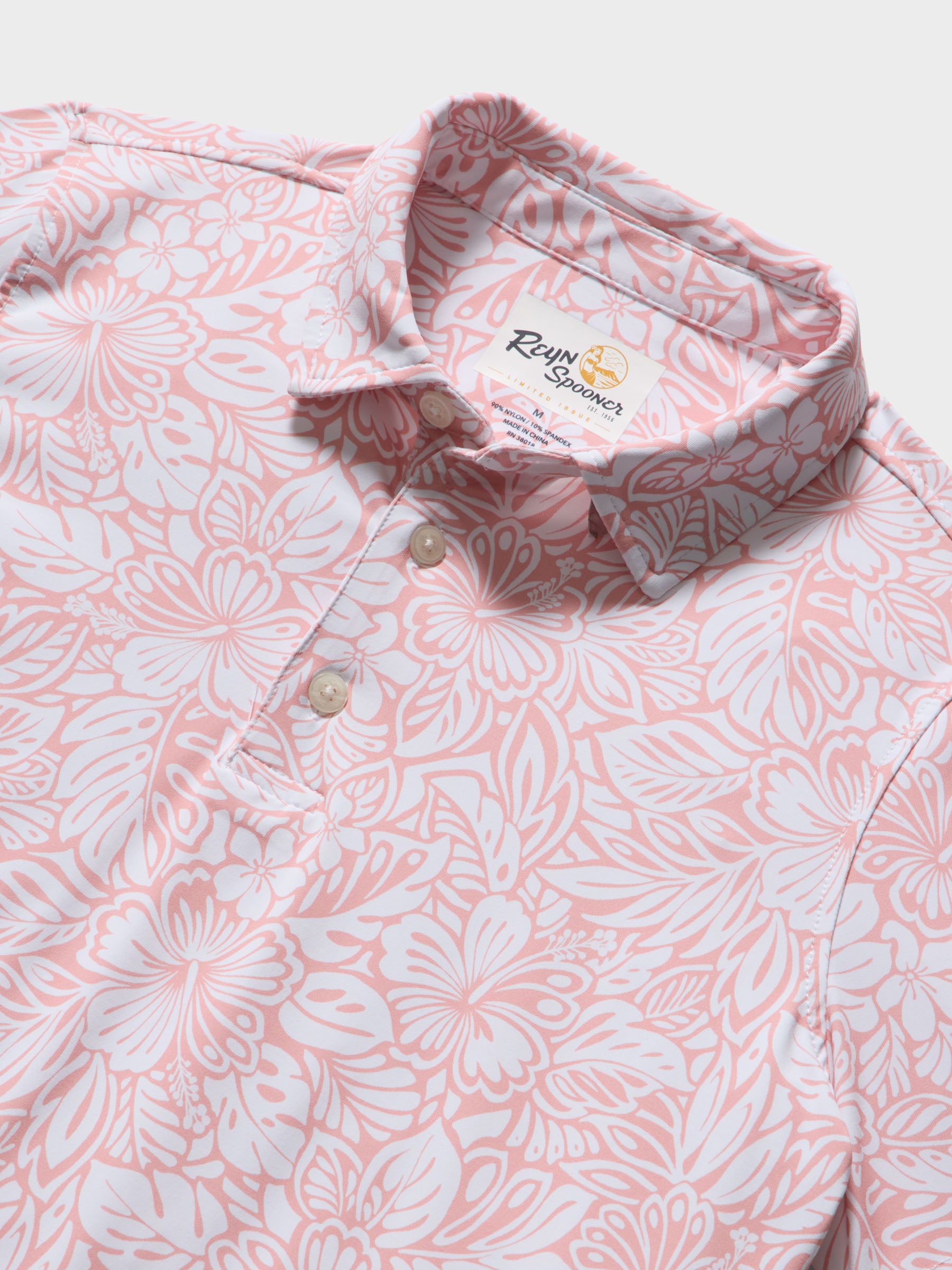 Reyn Spooner NAHELE PUA YOUTH PERFORMANCE POLO in PINK