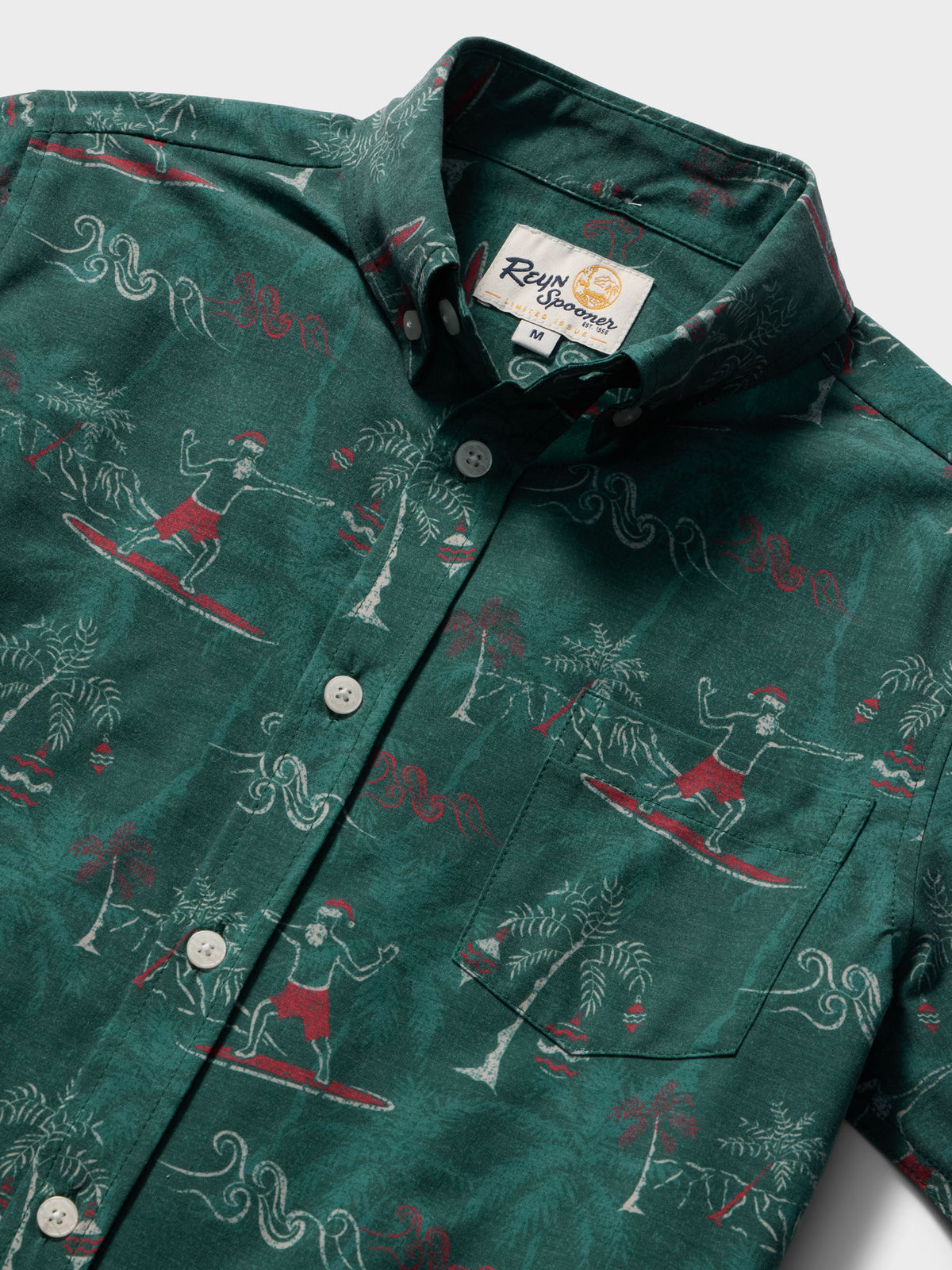 Reyn Spooner SURFIN' SANTA KIDS PERFORMANCE BUTTON FRONT in PINE