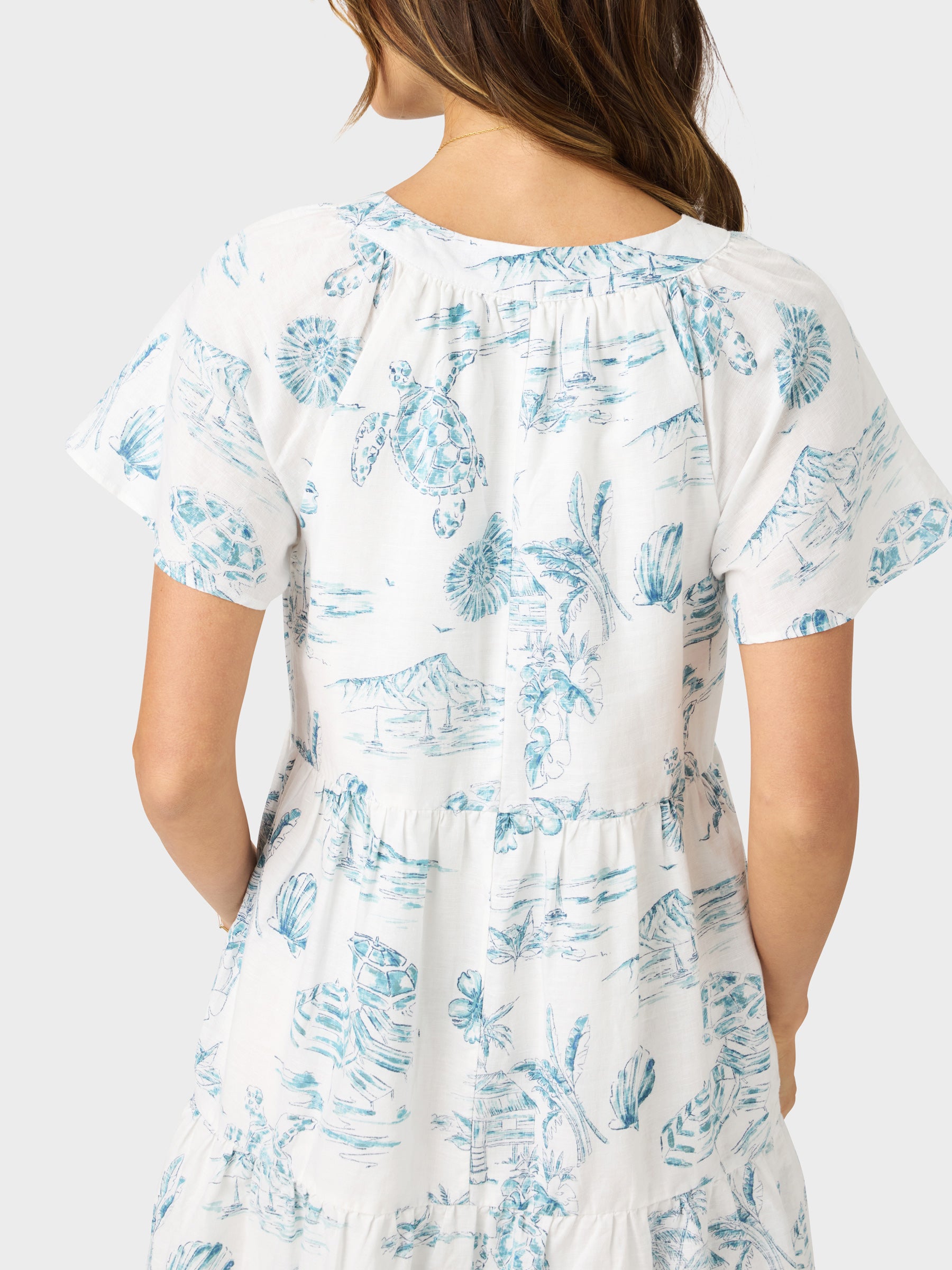 Reyn Spooner LAZY LAGOON SUMMER DRESS in WHITE
