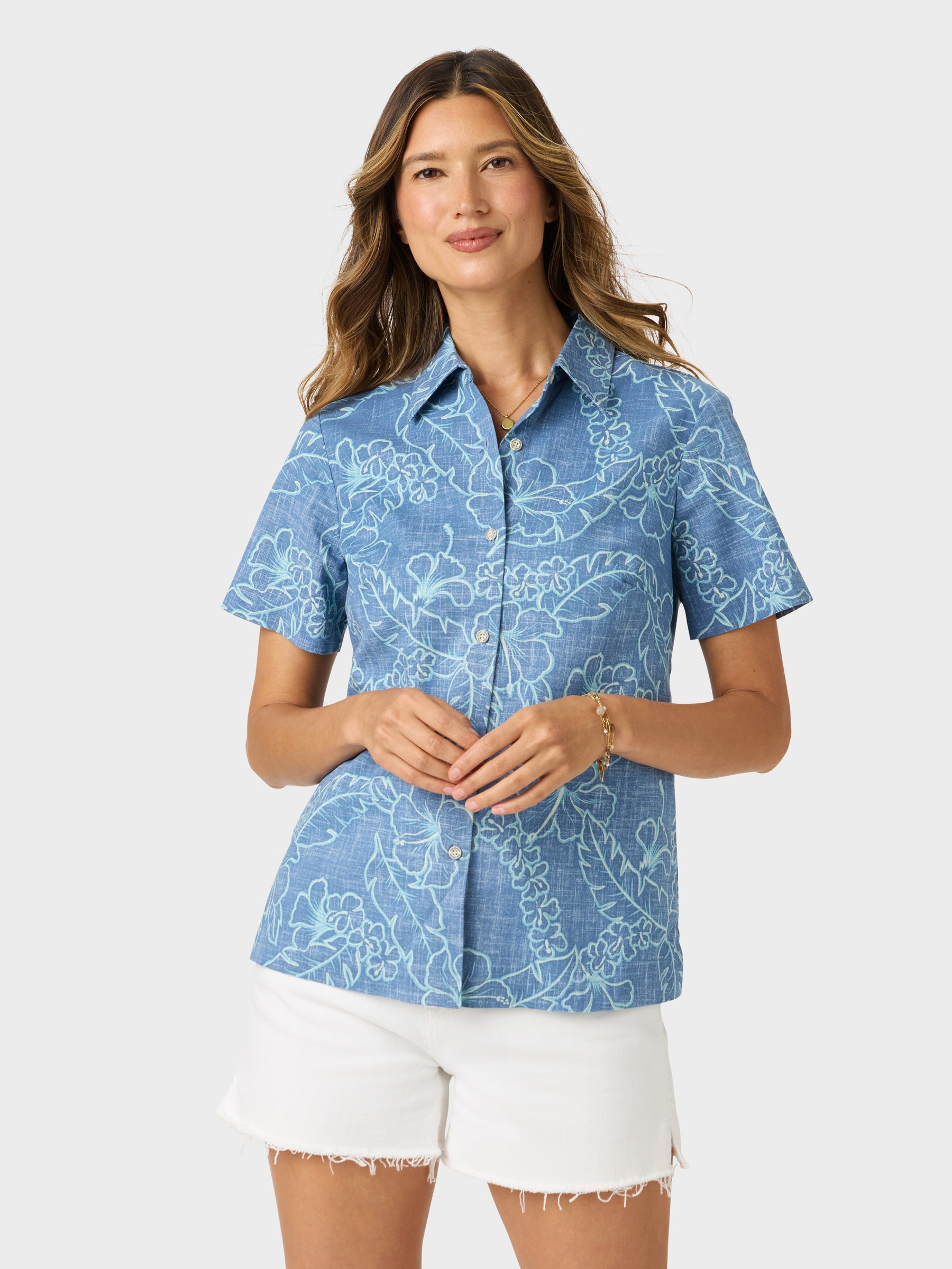 Reyn Spooner LEI LOW ABBY TOP in HORIZON BLUE