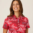 Reyn Spooner WOMEN'S LOS ANGELES ANGELS PUA PERFORMANCE POLO in RED