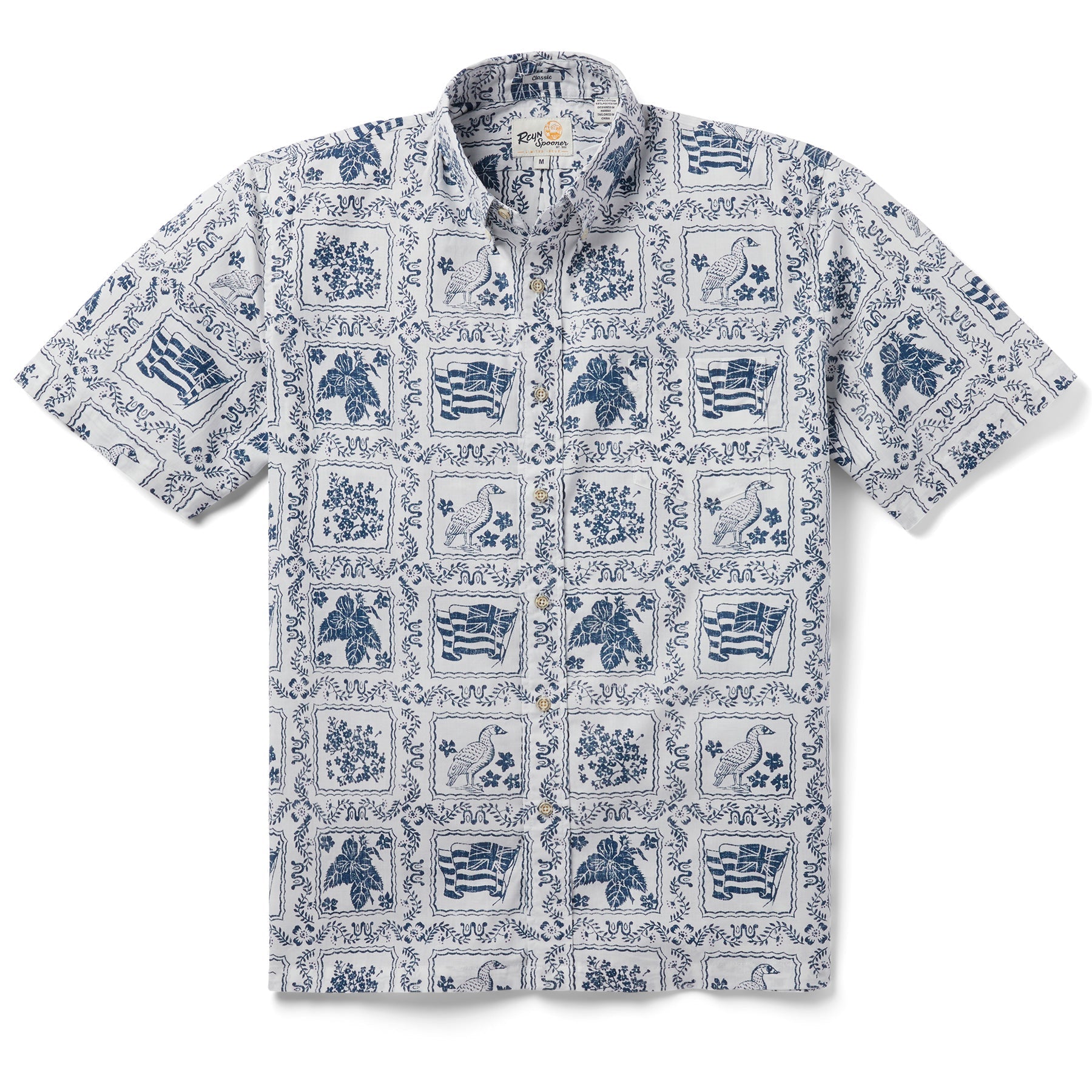 Reyn Spooner LAHAINA SAILOR ARCHIVE CLASSIC BUTTON FRONT in WHITE