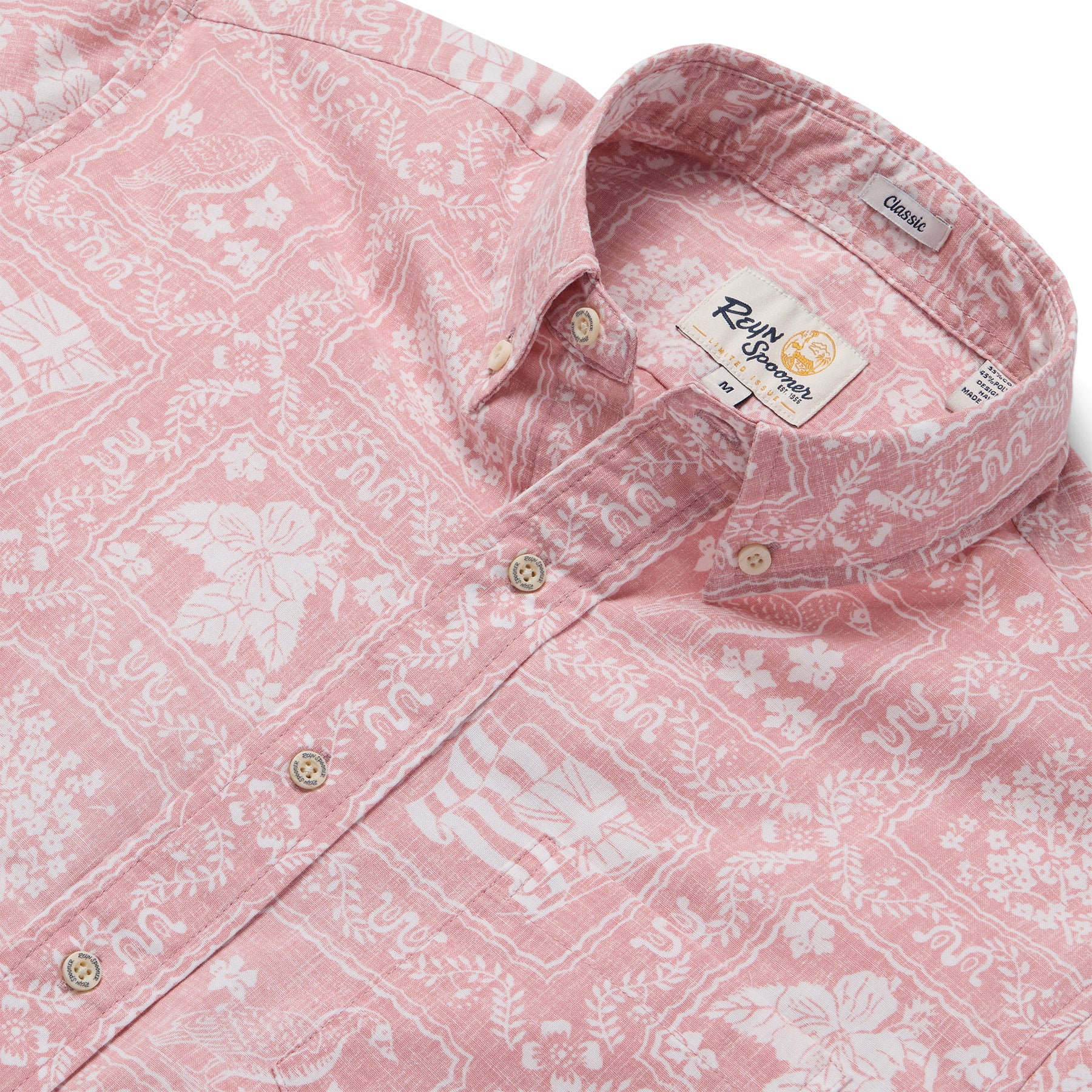 Reyn Spooner LAHAINA SAILOR BUTTON FRONT in BLUSH