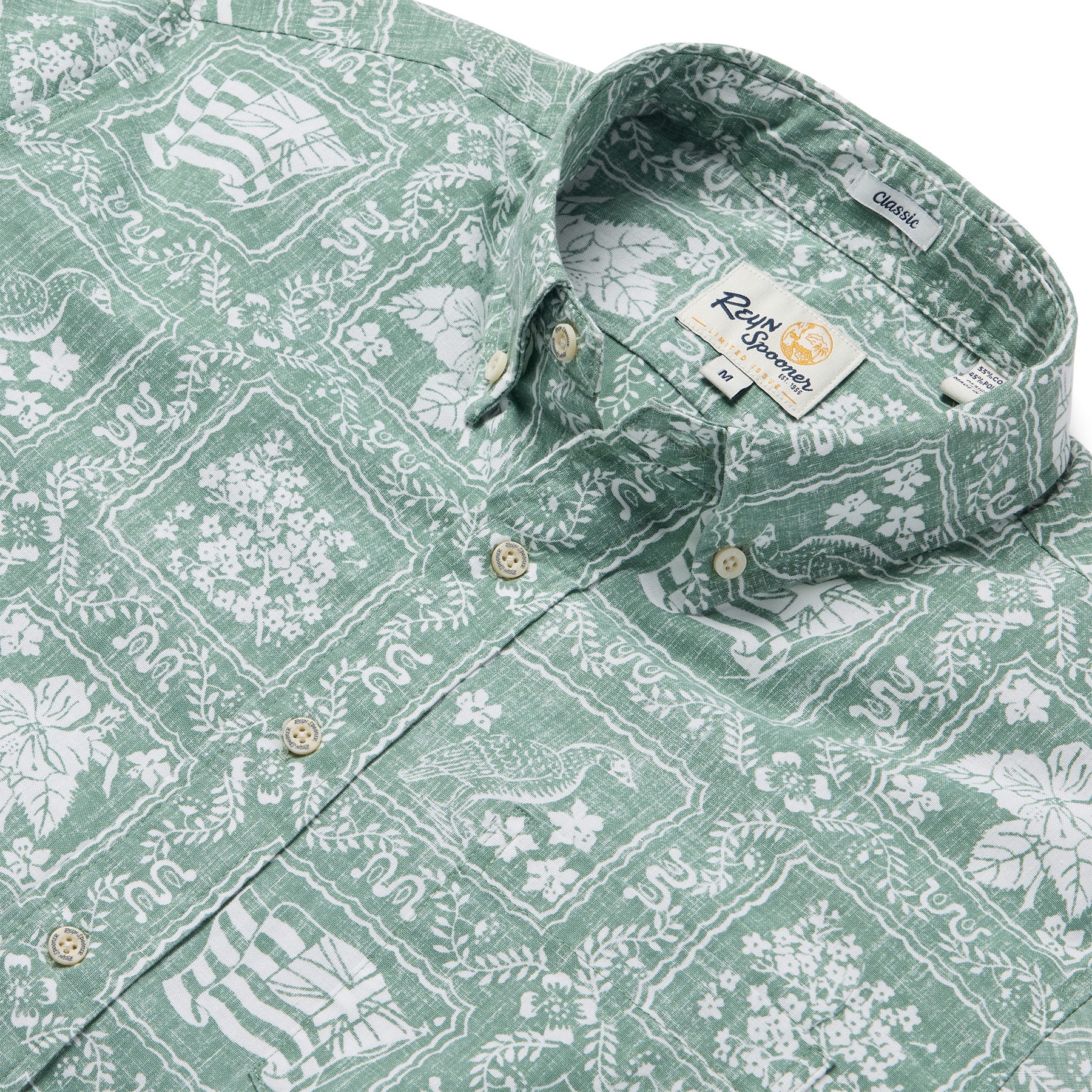 Reyn Spooner LAHAINA SAILOR BUTTON FRONT in LEAF