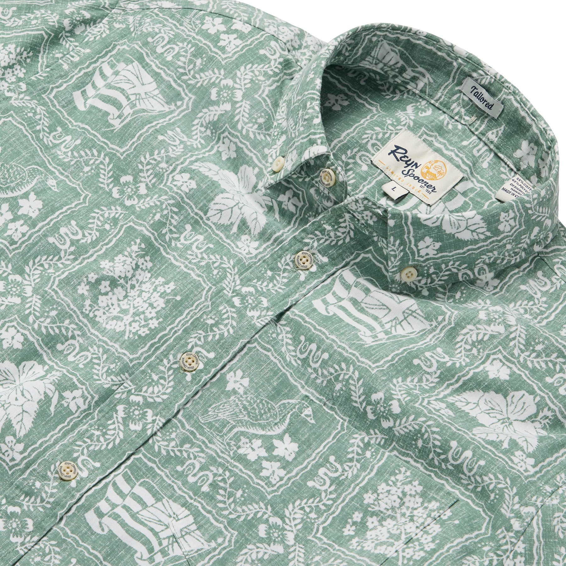 Reyn Spooner LAHAINA SAILOR TAILORED in LEAF