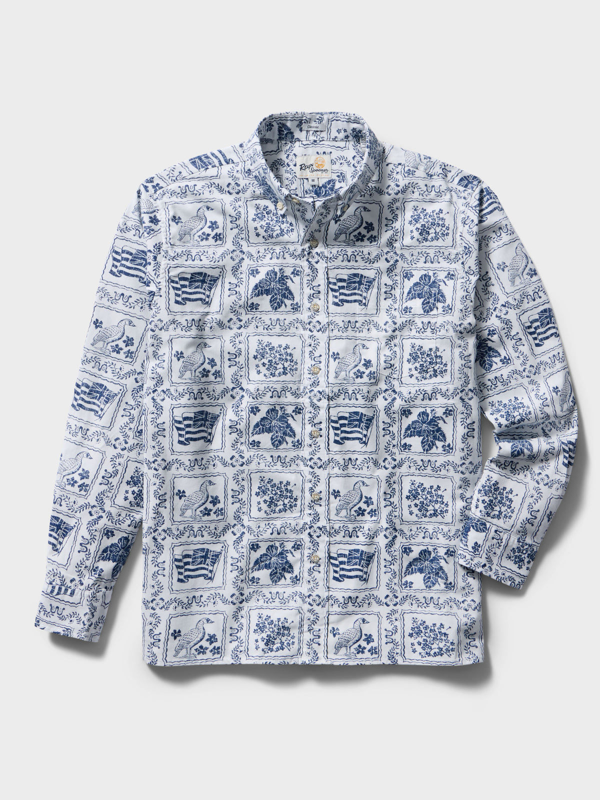 Reyn Spooner LAHAINA SAILOR LONG SLEEVE SHIRT in WHITE