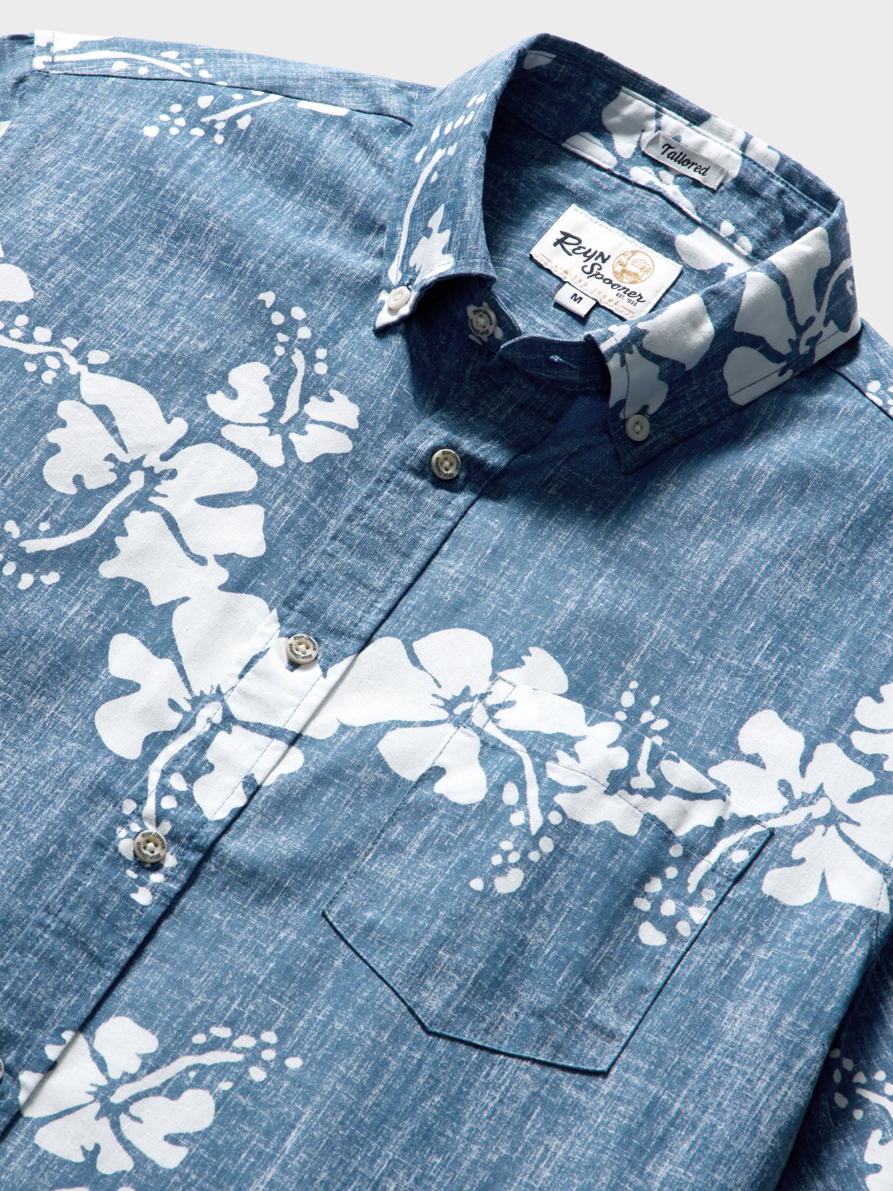 Reyn Spooner 50TH STATE FLOWER TAILORED in DENIM