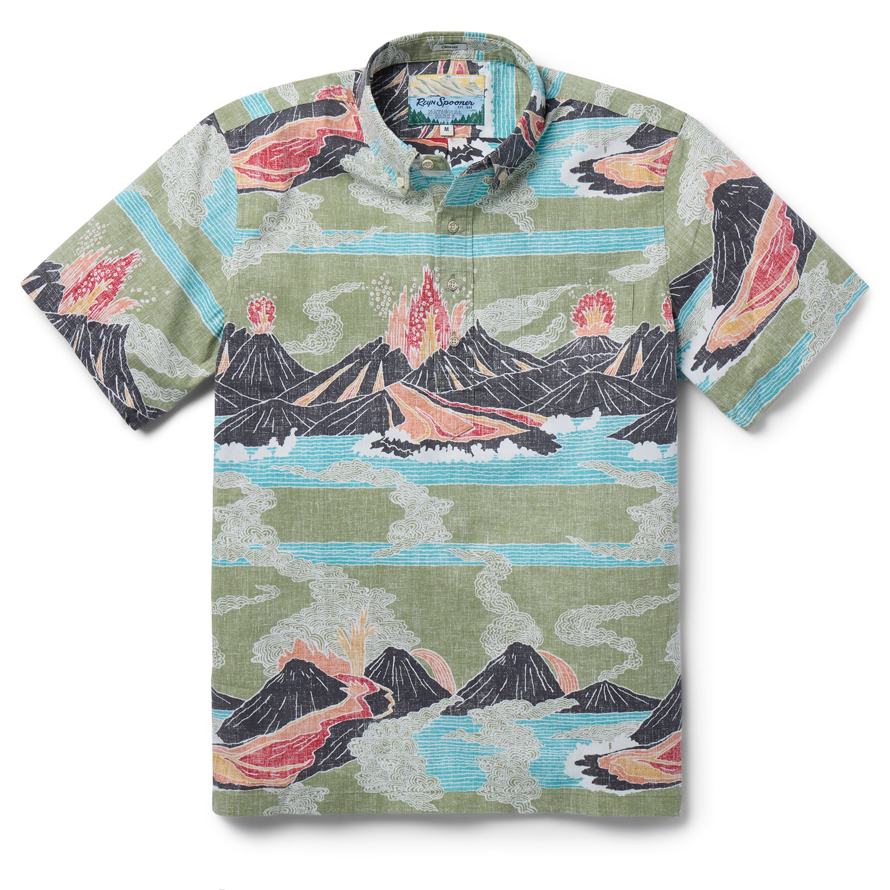 Reyn Spooner VOLCANOES NATIONAL PARK PULLOVER in OLIVE