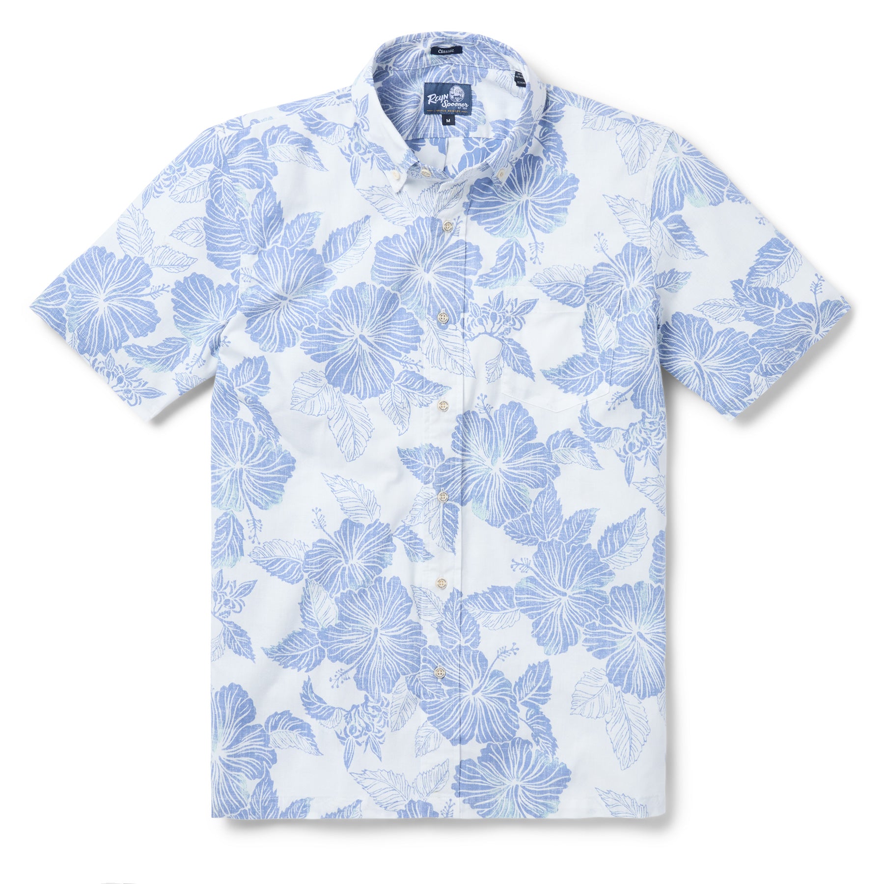 Reyn Spooner ALOHA BISCUS BUTTON FRONT in WHITE